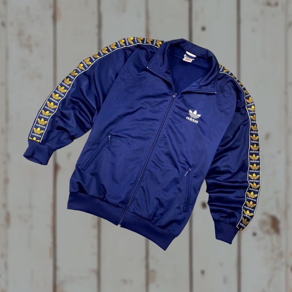 Adidas VINTAGE Adidas 90s Tracksuit Jacket Pants Men M Blue Jacket Pants (2 Piece) Logo Pockets Zip Size 40R - 1 Thumbnail