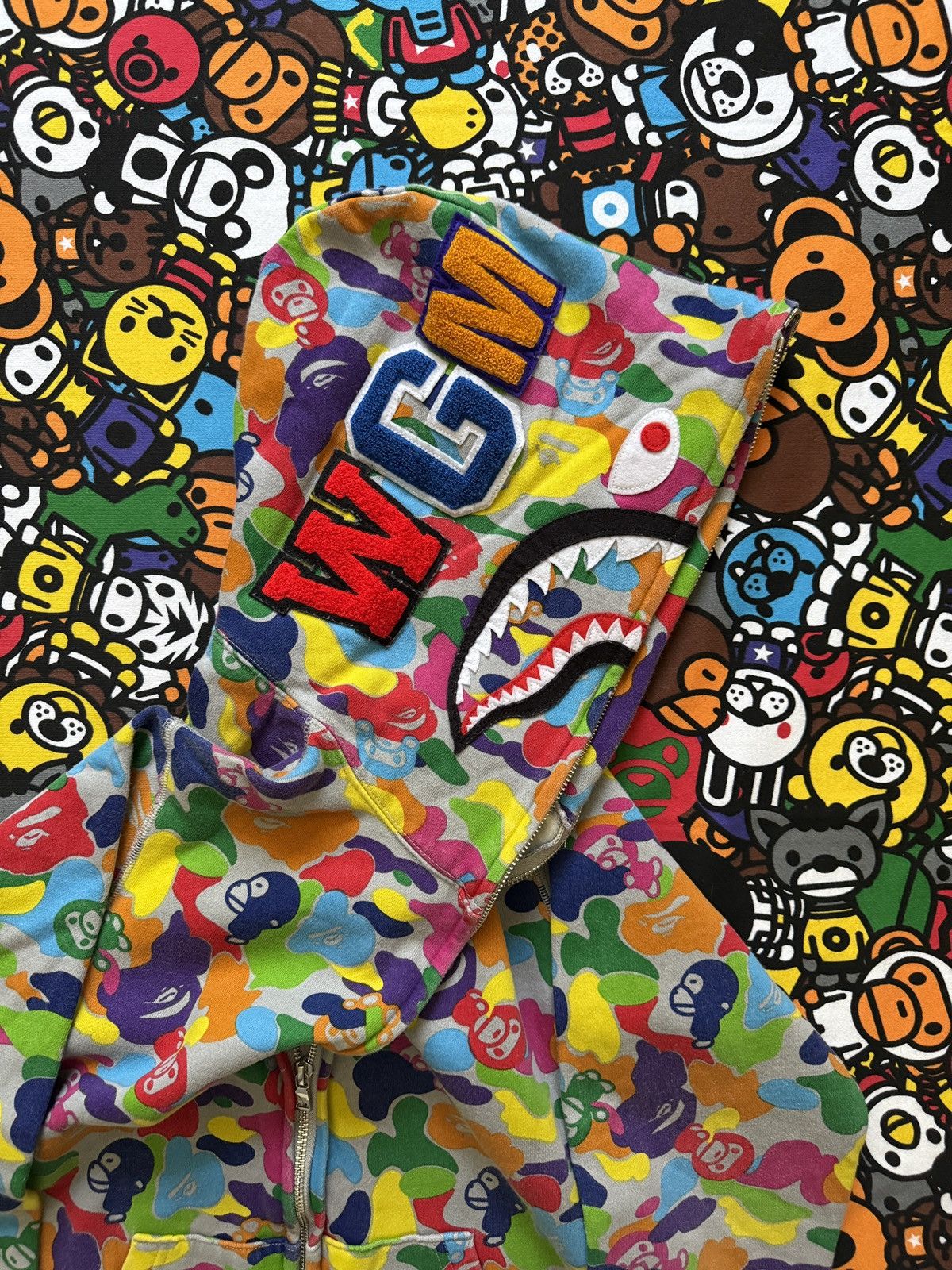 Bape A Bathing Ape Multi Camo Baby Milo Shark Hoodie Size S / US 4 / IT 40 - 4 Thumbnail