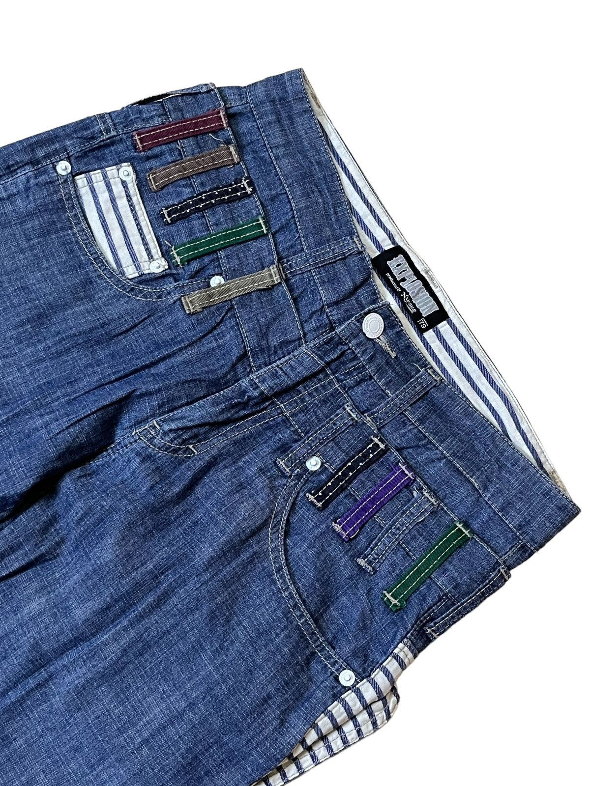 Japanese Brand SICK Y2K JAPANESE EXPLOSION BY NYLAUS DOUBLE WAIST JEANS Size US 30 / EU 46 - 3 Thumbnail