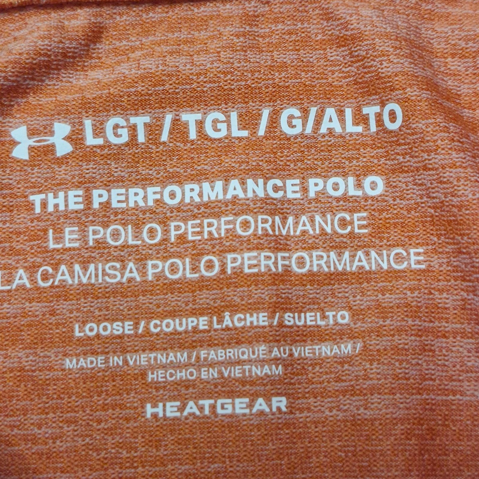 Under Armour Under Armour Mens Heather Orange Polo Golf Shirt L Loose Fit Size US L / EU 52-54 / 3 - 3 Thumbnail