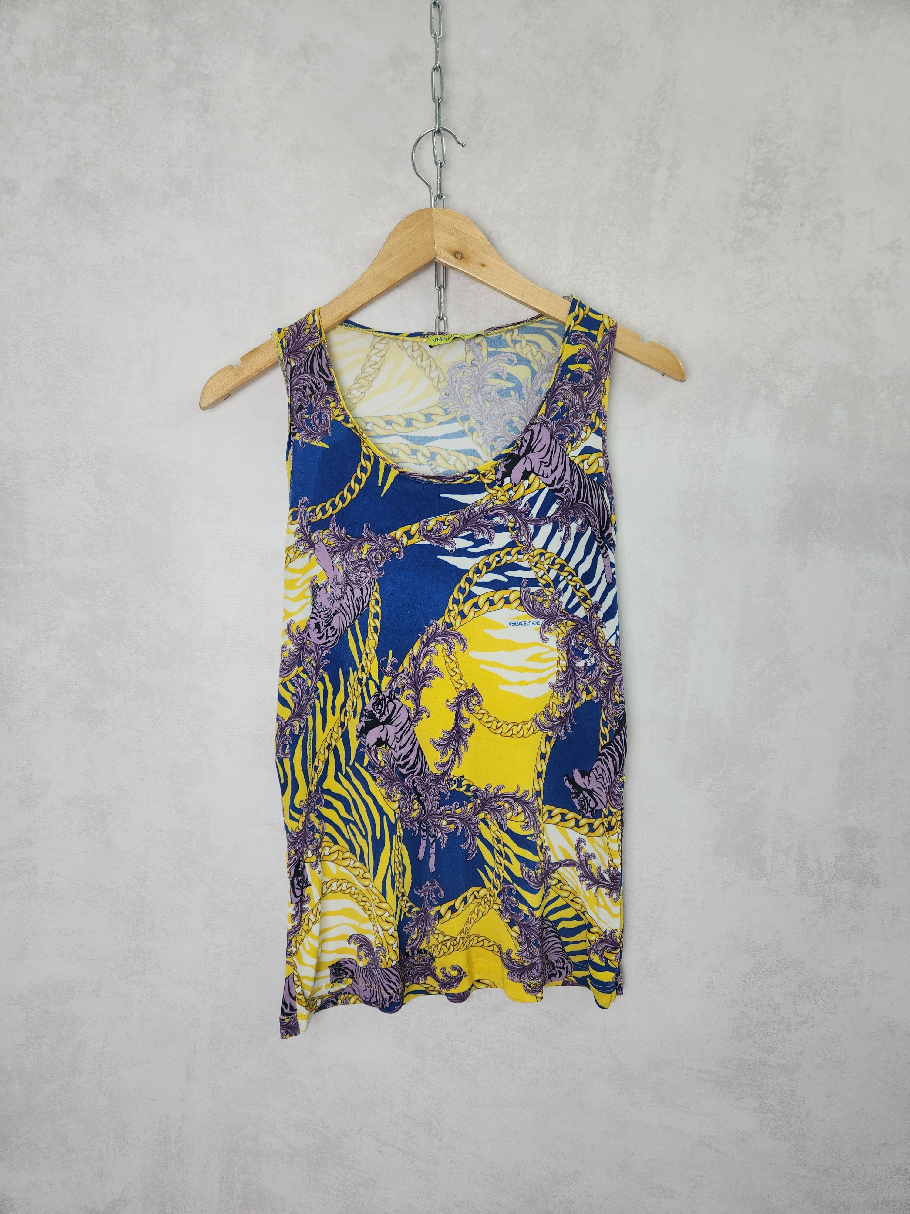 Versace Versace Jeans multicolor floral tank top Size S / US 4 / IT 40 - 1 Thumbnail