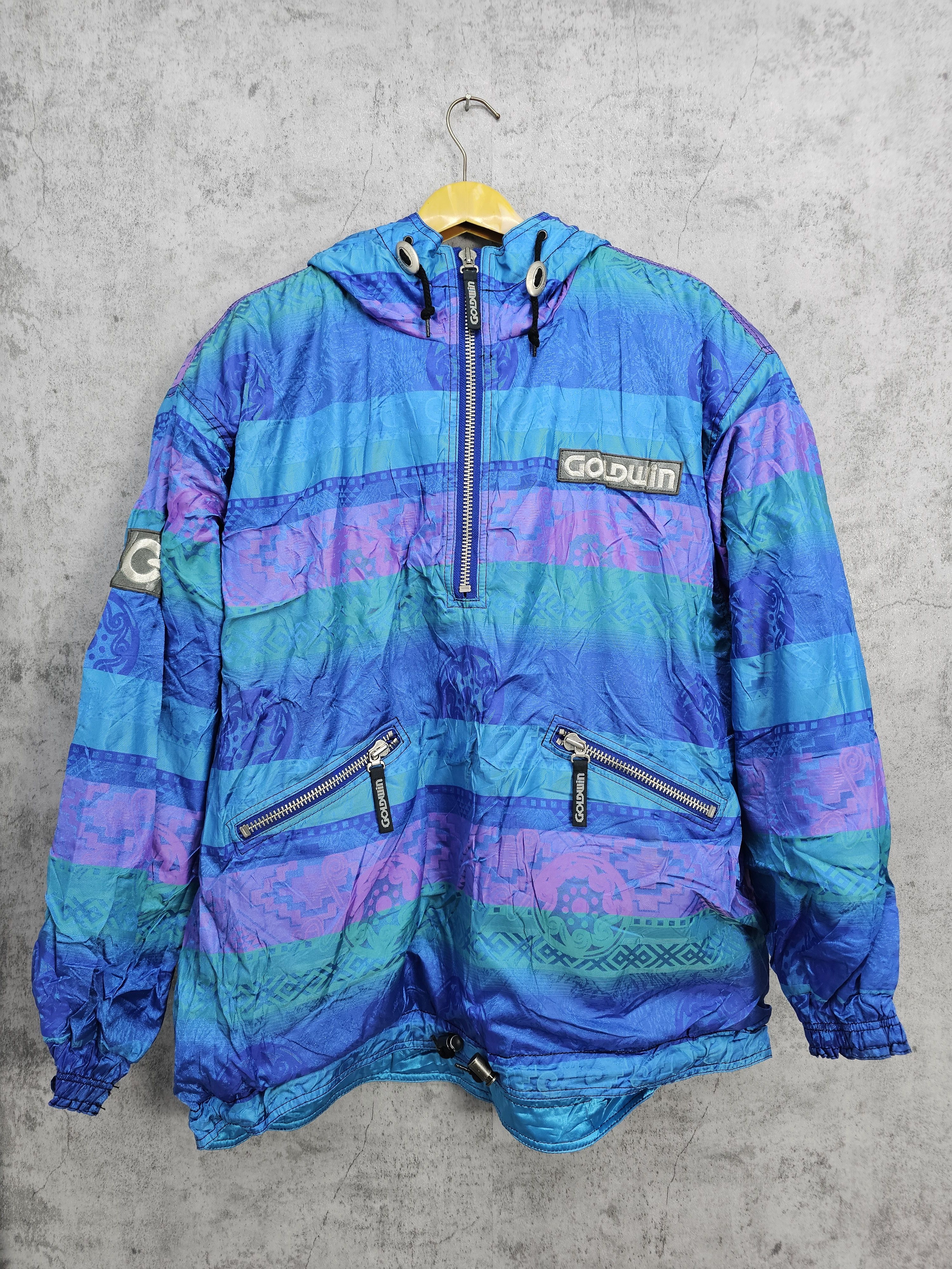 Vtg GOLDWIN Stiped Aztec Abstrack Design Ski Jacket J0029