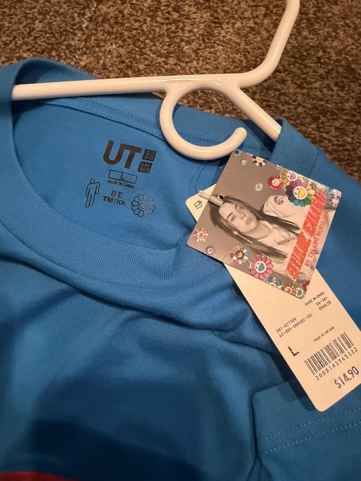 Billie Eilish × Takashi Murakami UNIQLO BILLIE EILISH TAKASHI MURAKAMI BLUE T-SHIRT Size US L / EU 52-54 / 3 - 3 Thumbnail