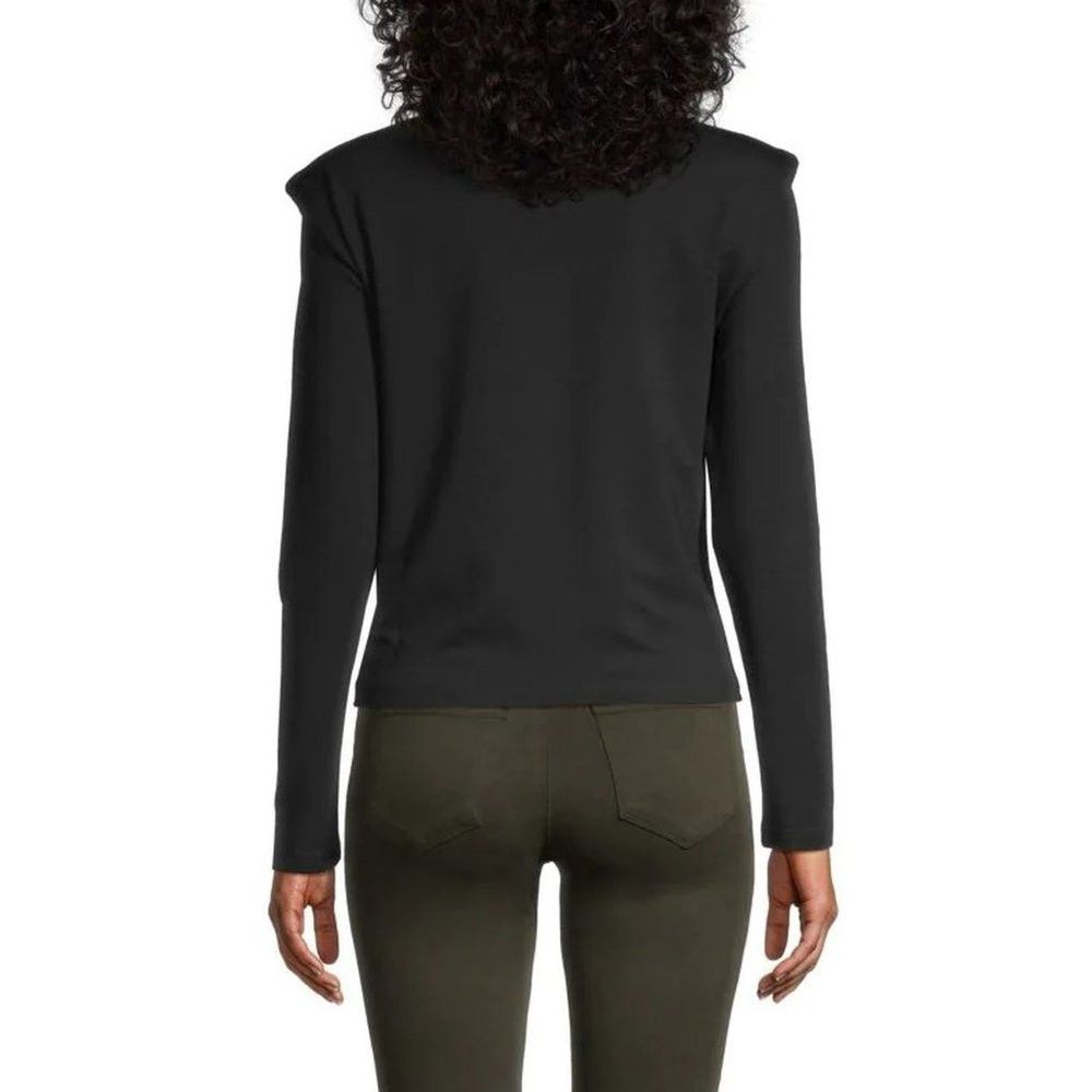 Other NWT New $128 Walter Baker Bethany Padded Shoulder Black Top Size XS / US 0-2 / IT 36-38 - 2 Thumbnail