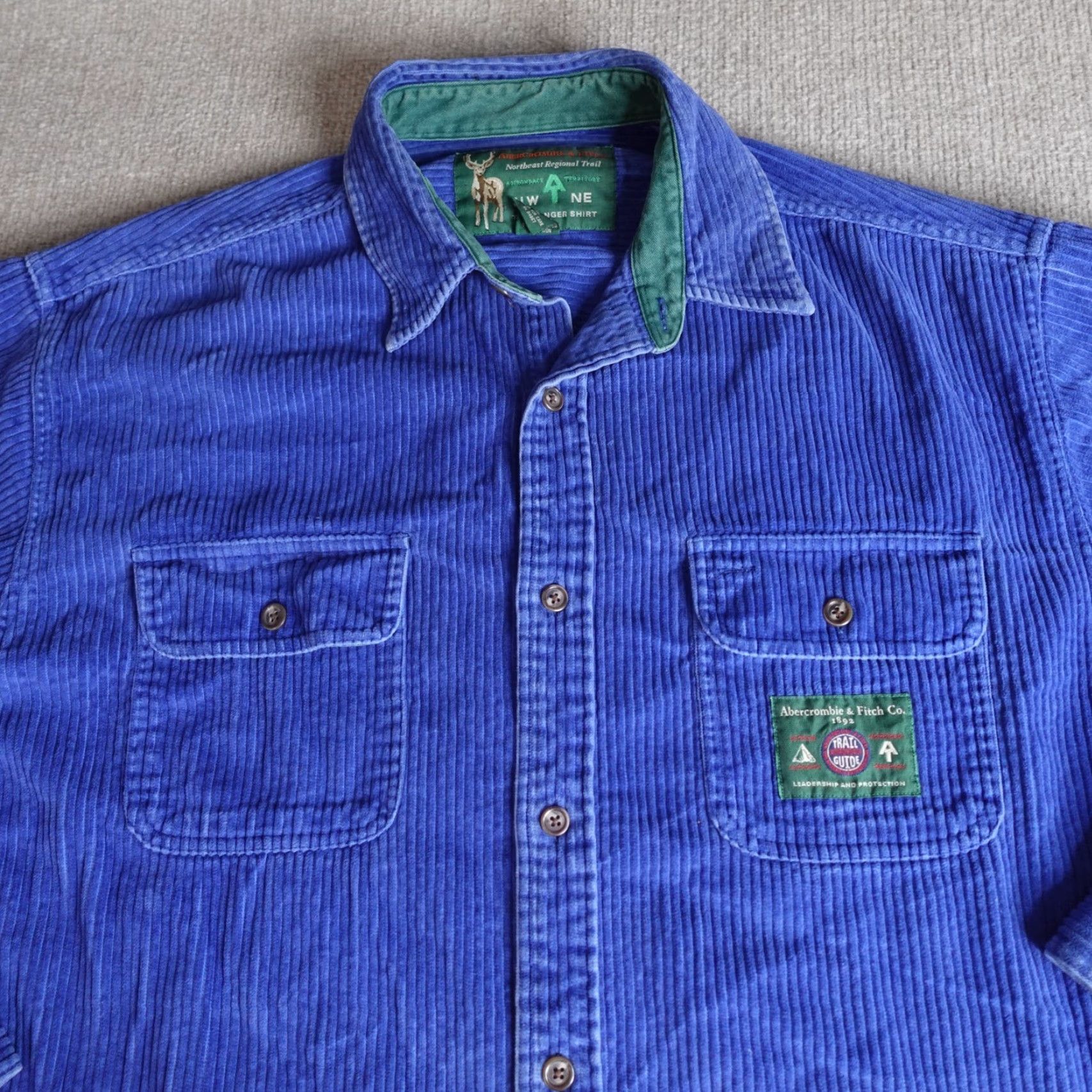 Abercrombie & Fitch VINTAGE Abercrombie & Fitch Shirt XL Blue Elephant Corduroy Ranger Shirt Size US XL / EU 56 / 4 - 6 Thumbnail
