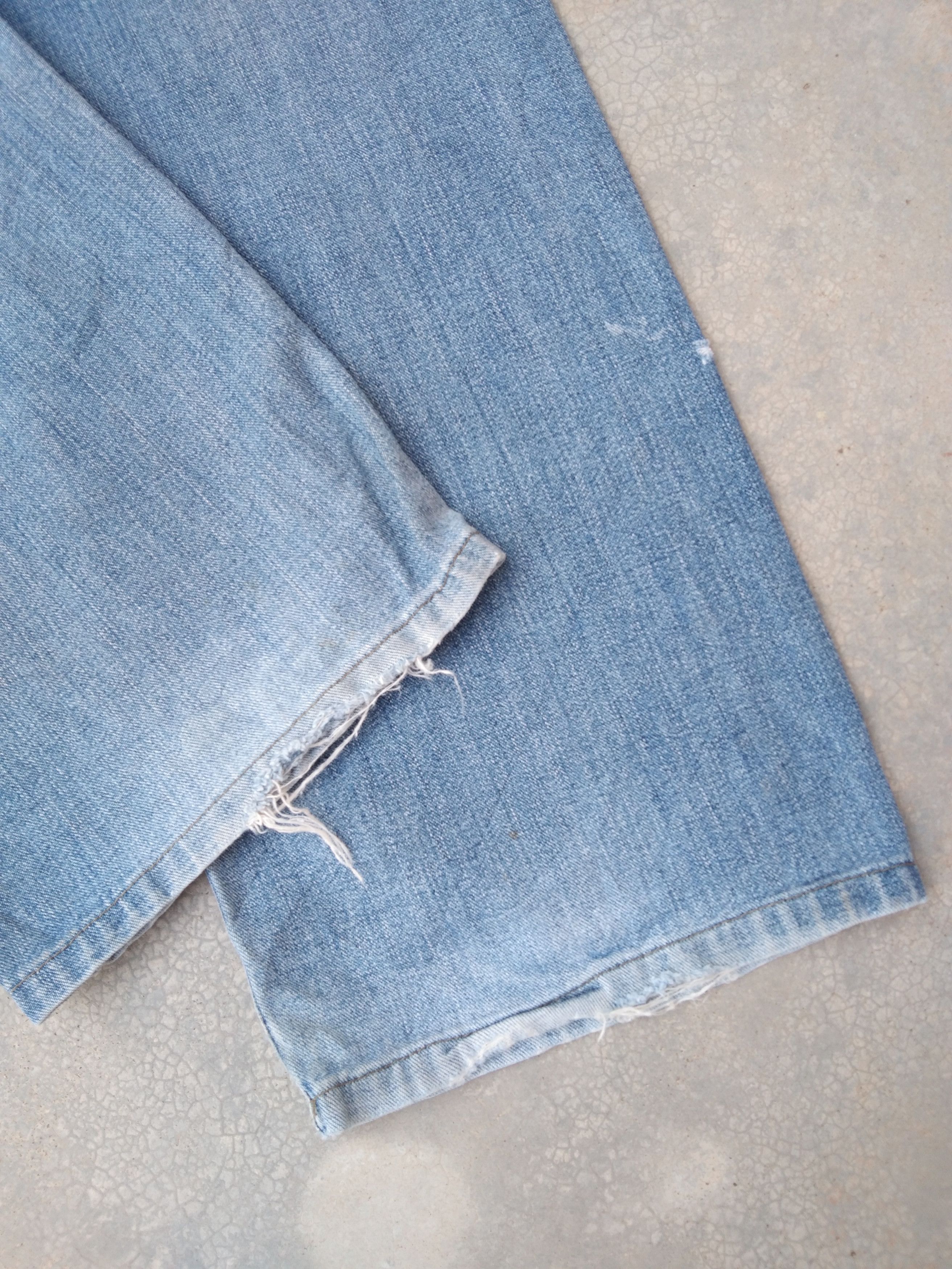 Japanese Brand Vintage Faded Blue Edwin Straight Leg Distressed Jeans 30x29 Size US 30 / EU 46 - 5 Thumbnail