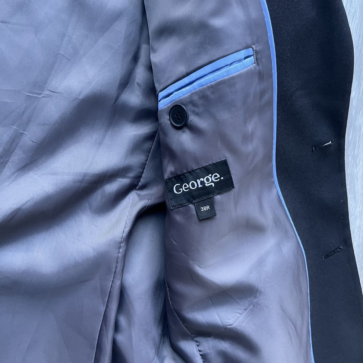 George George Black 2 Piece Suit Size 38R - 4 Thumbnail