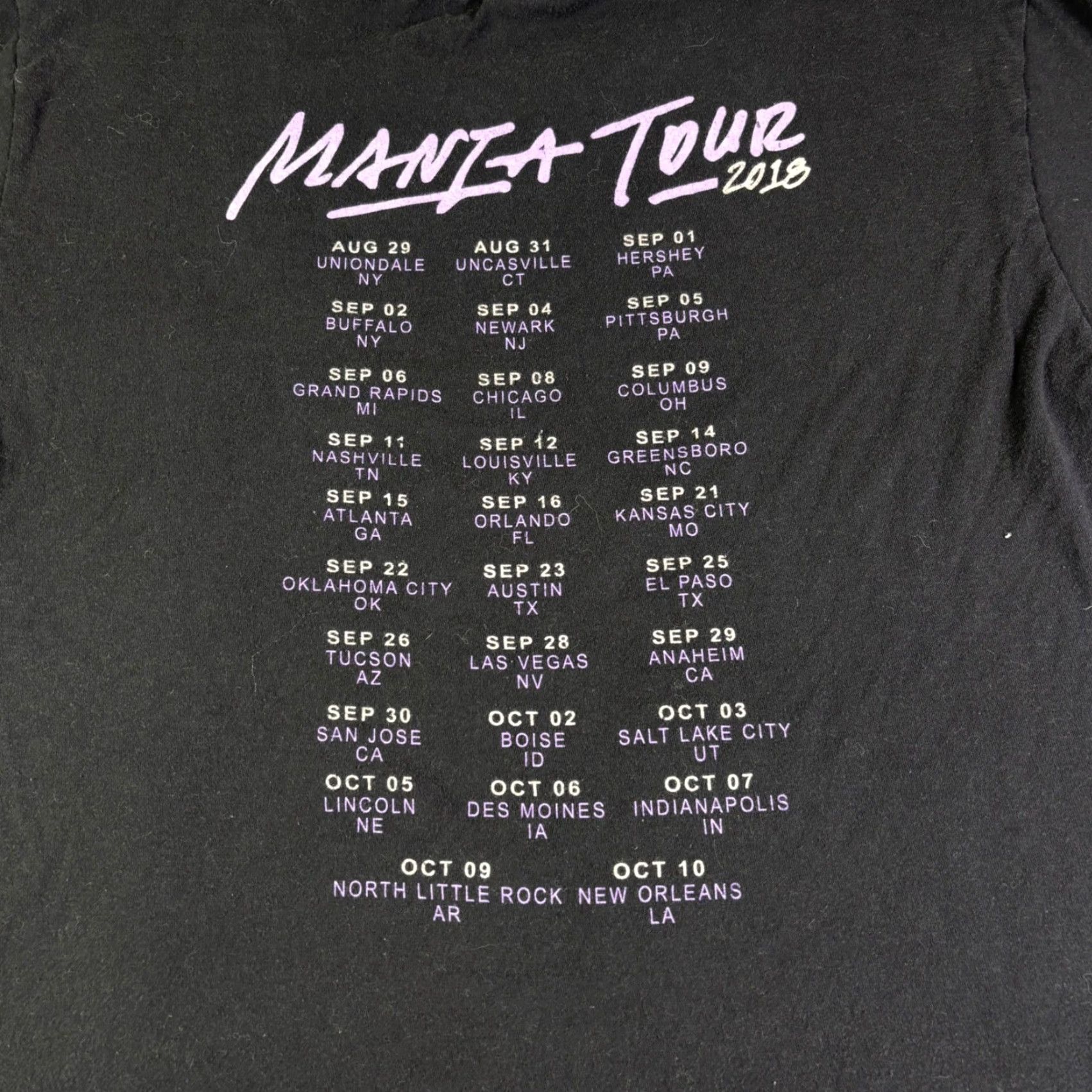 Tultex Fall Out Boy Mania Tour 2018 Band T-Shirt Black Tultex Mens Large L Graphic Tee Size US L / EU 52-54 / 3 - 7 Thumbnail