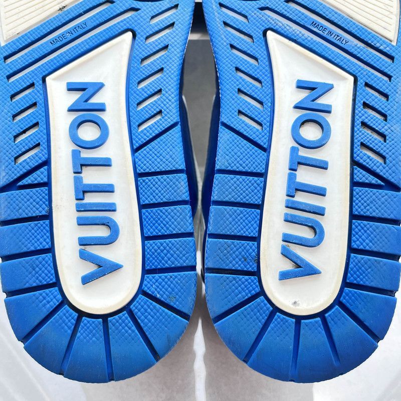 Louis Vuitton Louis Vuitton Blue and White Trainer Sneakers -2508 Size US 7.5 / EU 40-41 - 3 Thumbnail