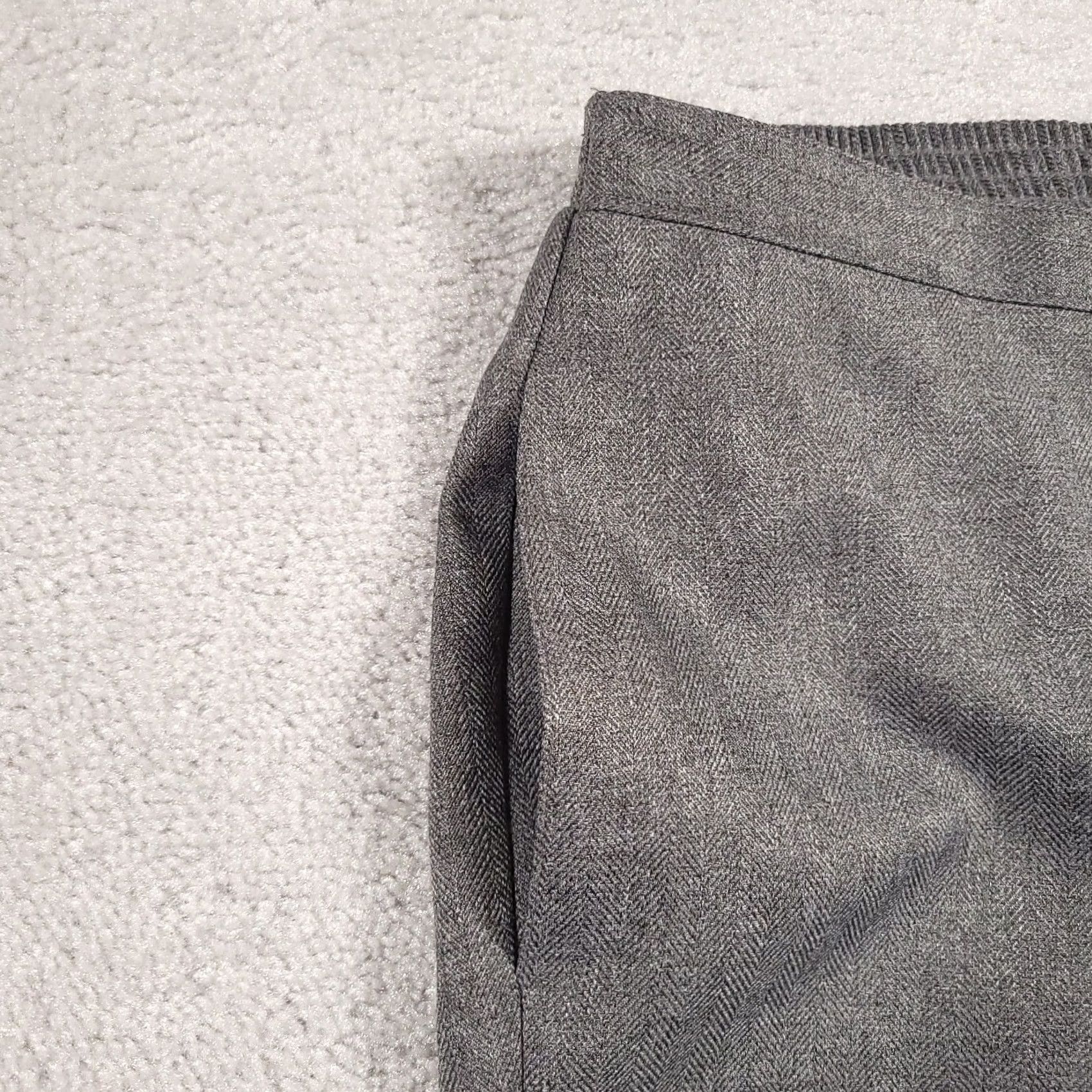Vintage VINTAGE Alfred Dunner Pants Women's 10 Gray Elastic Waist Pockets Pull On Herringbone Dress Pants Size 32" / US 10 / IT 46 - 4 Thumbnail