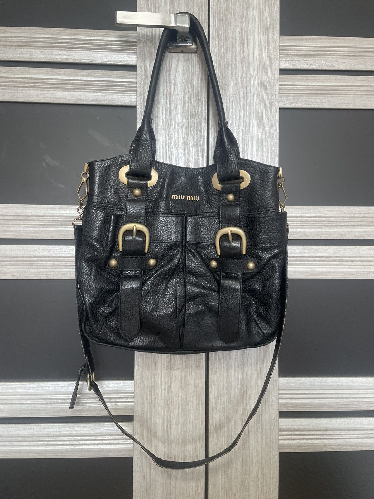 Vintage Vintage Miu Miu Shoulder Leather Bag Archive Tote | Grailed