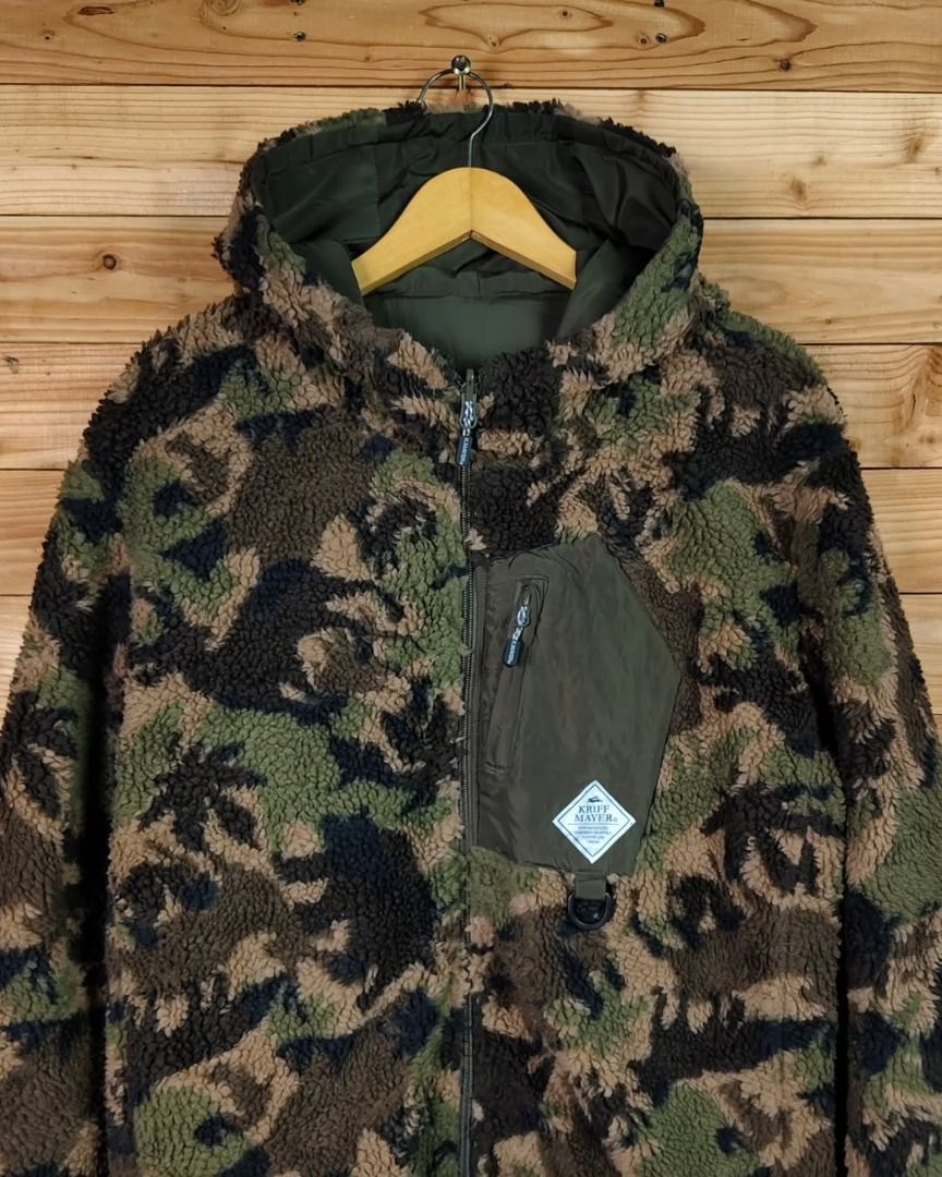 Japanese Brand KRIFF MAYER CAMO GREEN ARMY REVERSIBLE JACKET Size US L / EU 52-54 / 3 - 8 Thumbnail