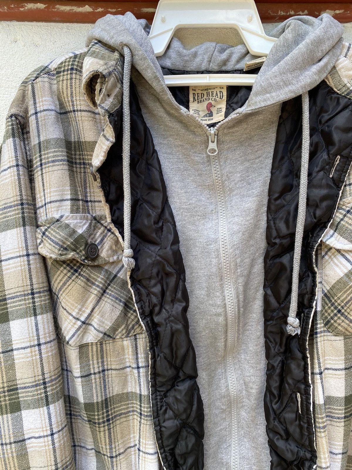 Redhead × Vintage Hoodie flannel Jacket Men Full Zip Snap Size US XL / EU 56 / 4 - 2 Thumbnail