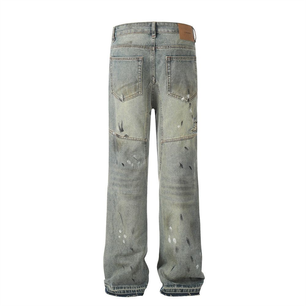 Japanese Brand Punk ink-splashed distressed heavy-duty ripped dirty jeans Size US 32 / EU 48 - 3 Thumbnail