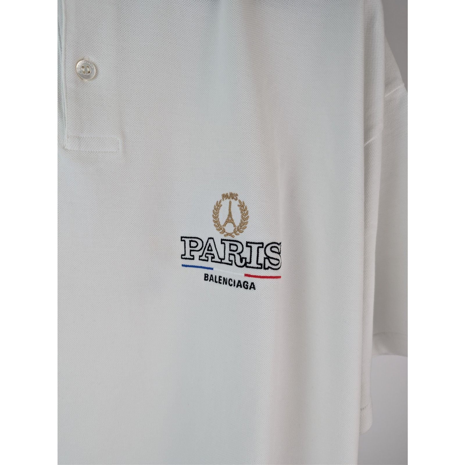Balenciaga o1rshd1 Champion City Pique Polo Shirt in Dirty White Size US XXL / EU 58 / 5 - 9 Thumbnail