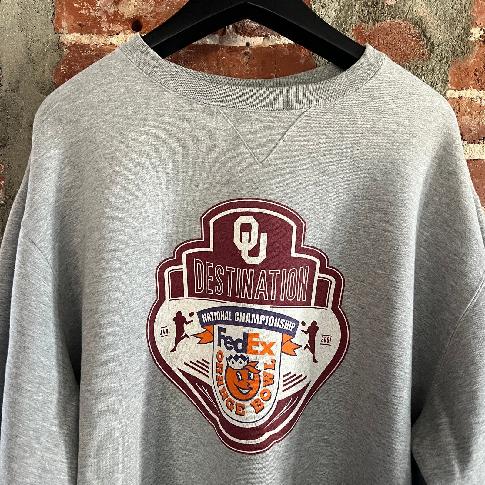 Nike VTG 2001 Nike OU Orange Bowl Crewneck Sweatshirt XL 26x27 Size US XL / EU 56 / 4 - 1 Thumbnail