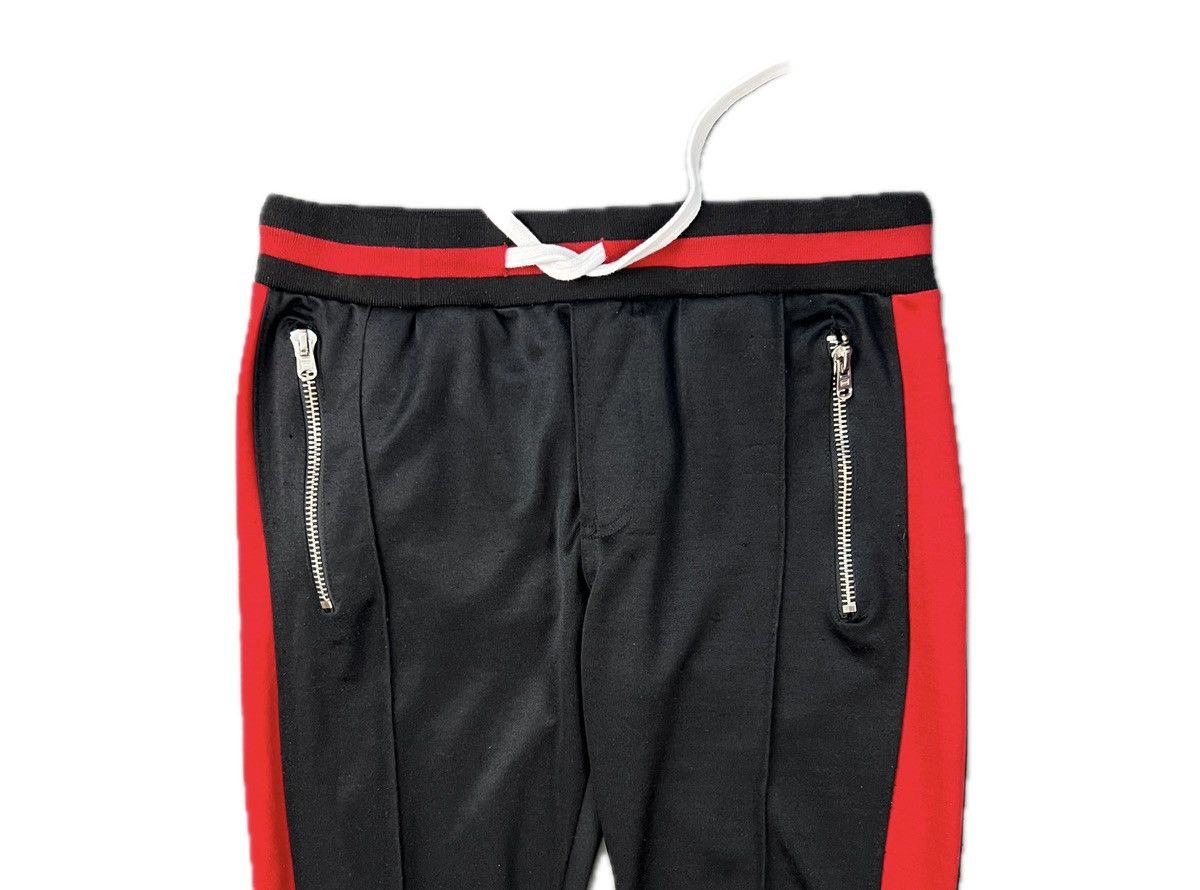 Designer Red and Black Pinstripe Zip Leg Sweatpants Size US 31 - 4 Thumbnail