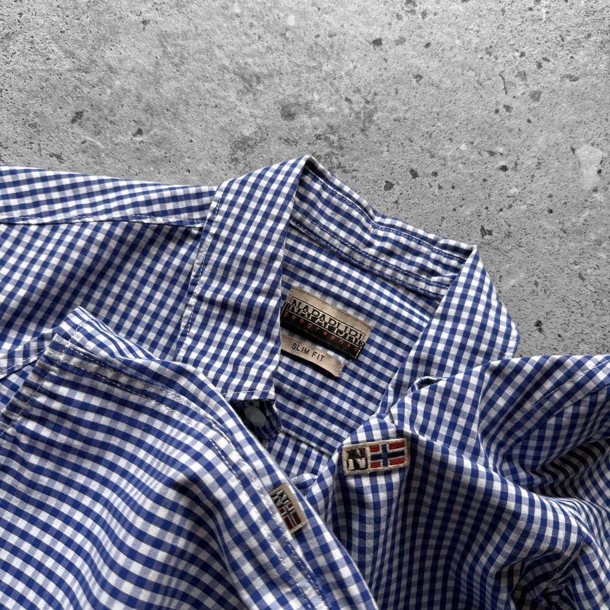 Napapijri Napapijri Mens Gingham Check Slim Fit Long Sleeve Shirt Size US S / EU 44-46 / 1 - 3 Thumbnail