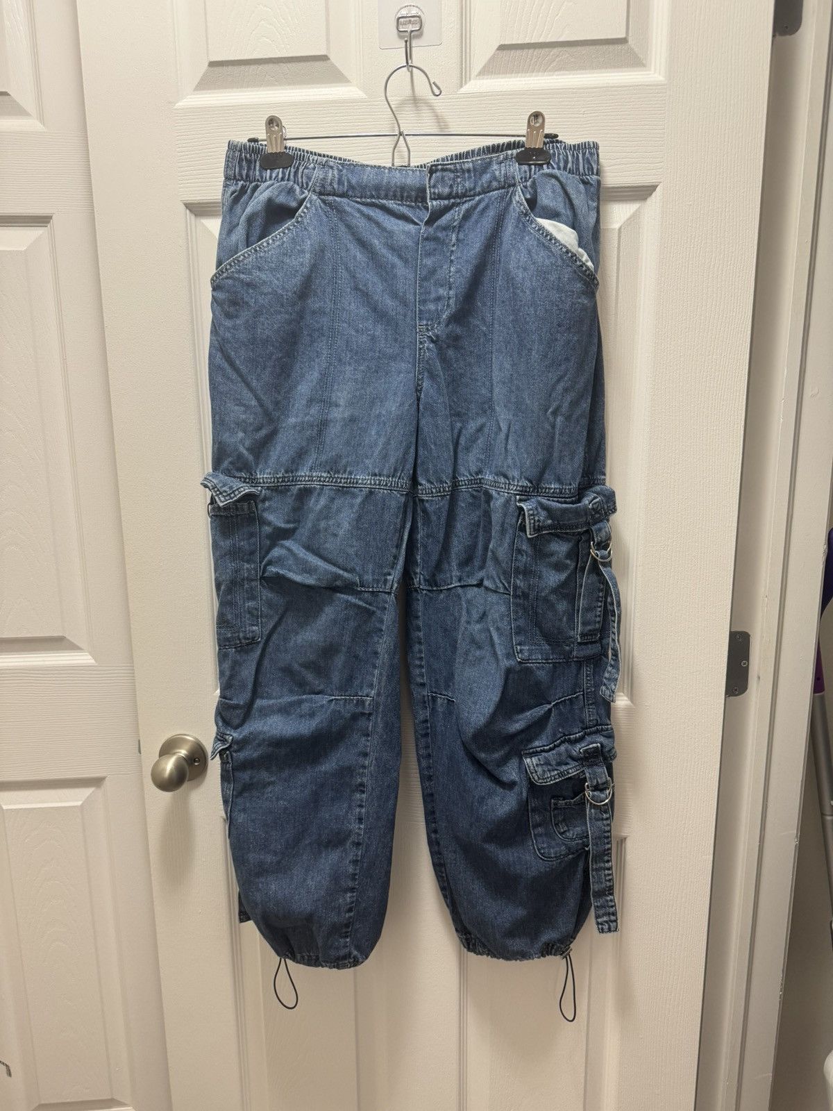 Tripp NYC Garage Denim Jeans Strap TrippNYC Inspired Cargo Pants Size US 32 / EU 48 - 1 Thumbnail