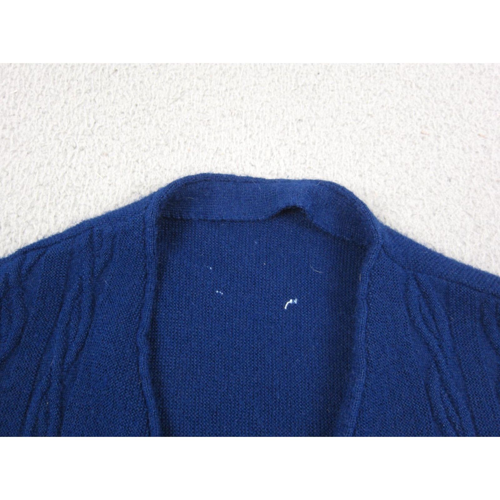 Vintage VINTAGE Cardigan Mens XL Blue Button Knit Sweater 60s 70s Style Cardigan Mens SLIM Fit, Regular, All Seasons, Lightweight, 80s 90s Retro City Classic Size US XL / EU 56 / 4 - 5 Thumbnail