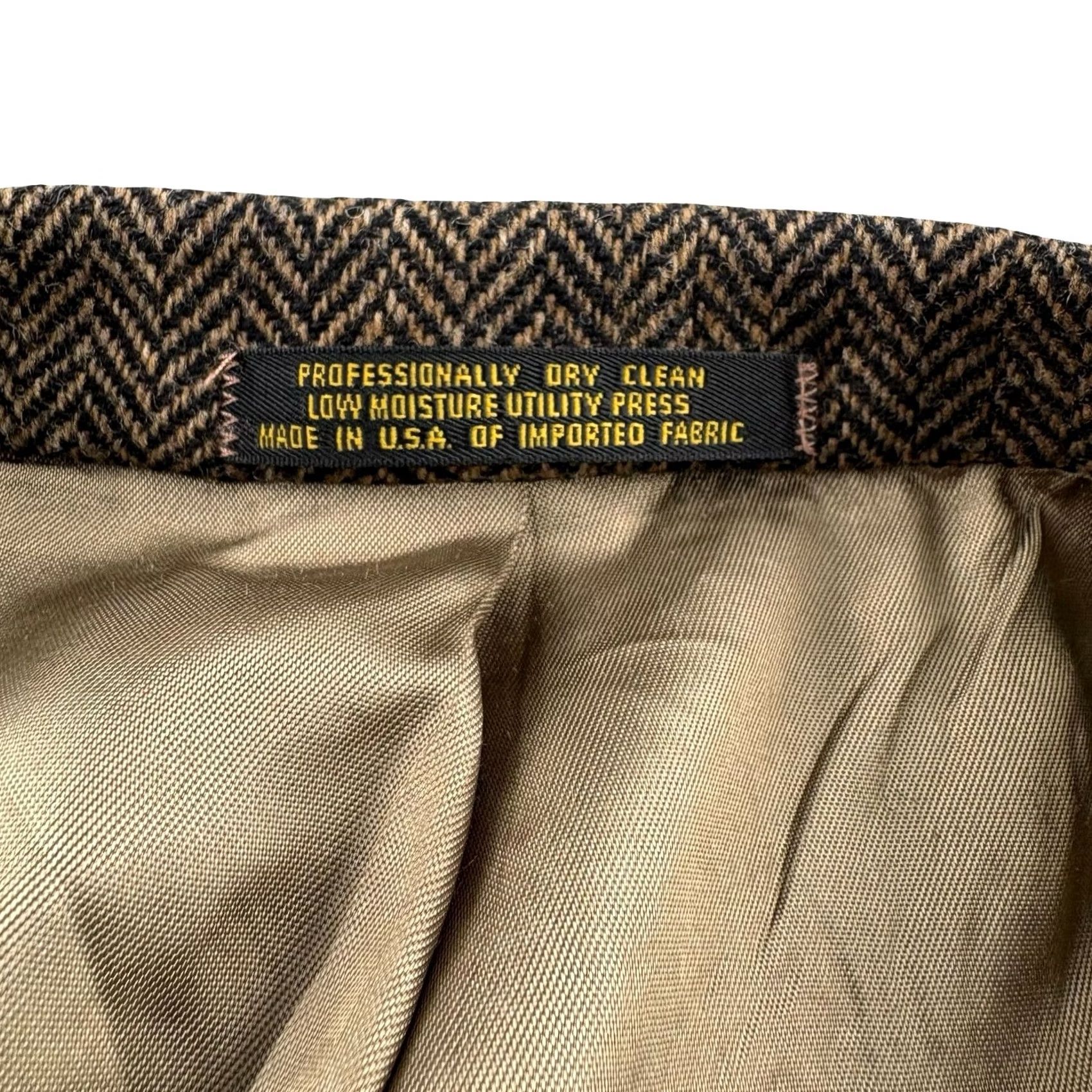 Evan Picone Vintage Evan Picone Mens Tweed Herringbone Blazer Jacket Brown • USA • 46L Size 46R - 5 Thumbnail