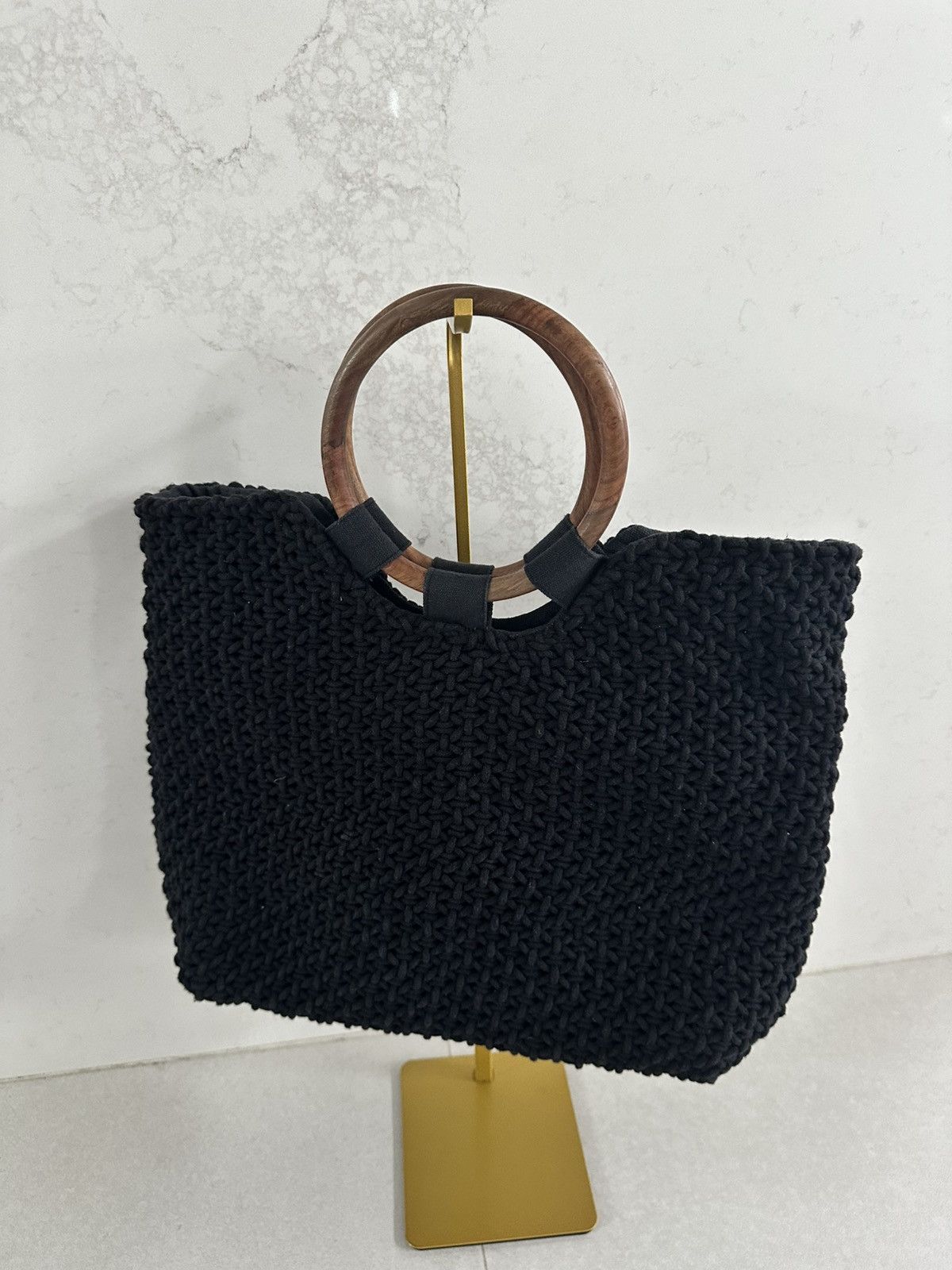 Circus By Sam Edelman Macrame Satchel Bag Tote Black, Women's