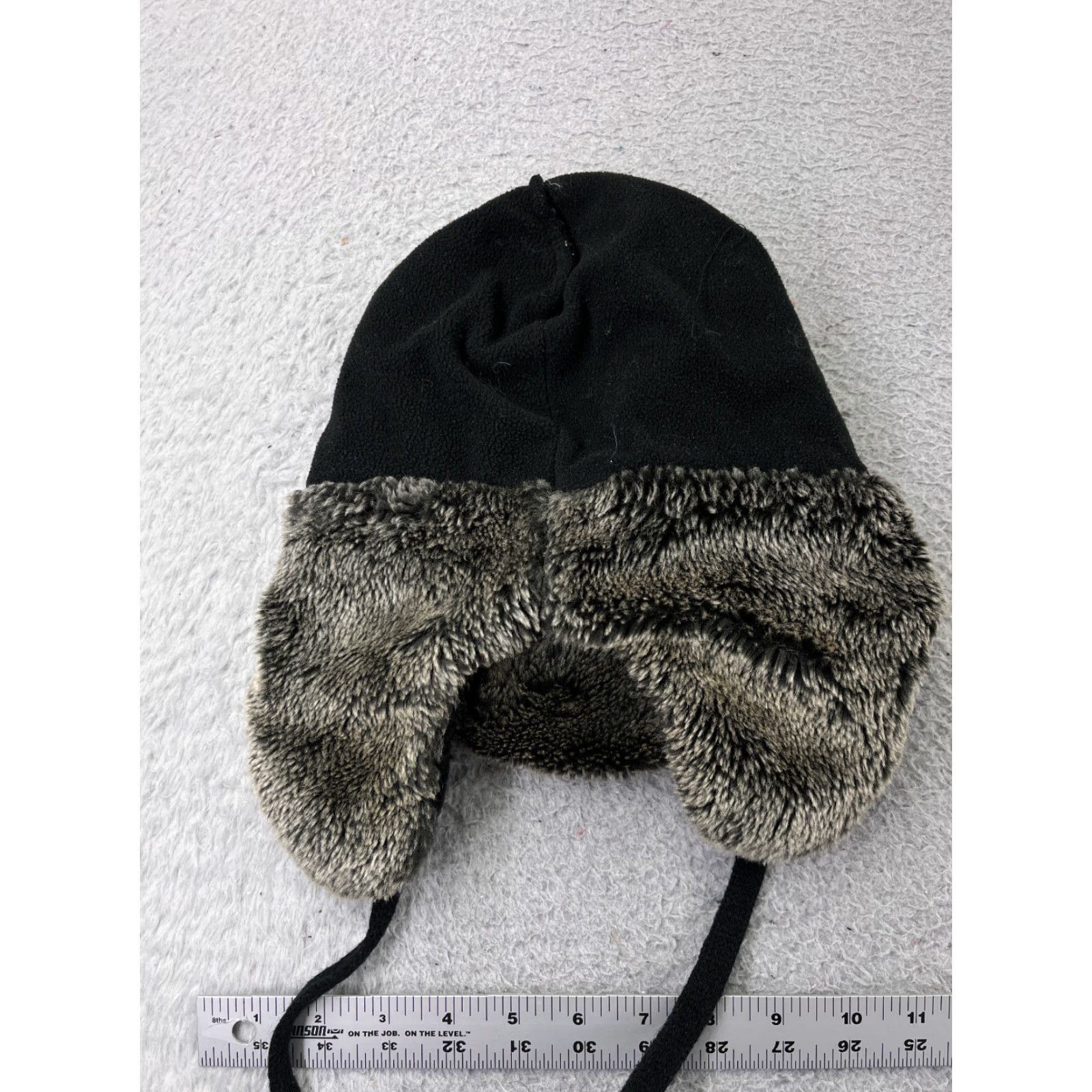 Vintage VINTAGE Hat Cap Trapper Adult One Size Black Green Faux Fur Flaps Lined Hunting Camping Geometric Knit Men Size ONE SIZE - 5 Thumbnail