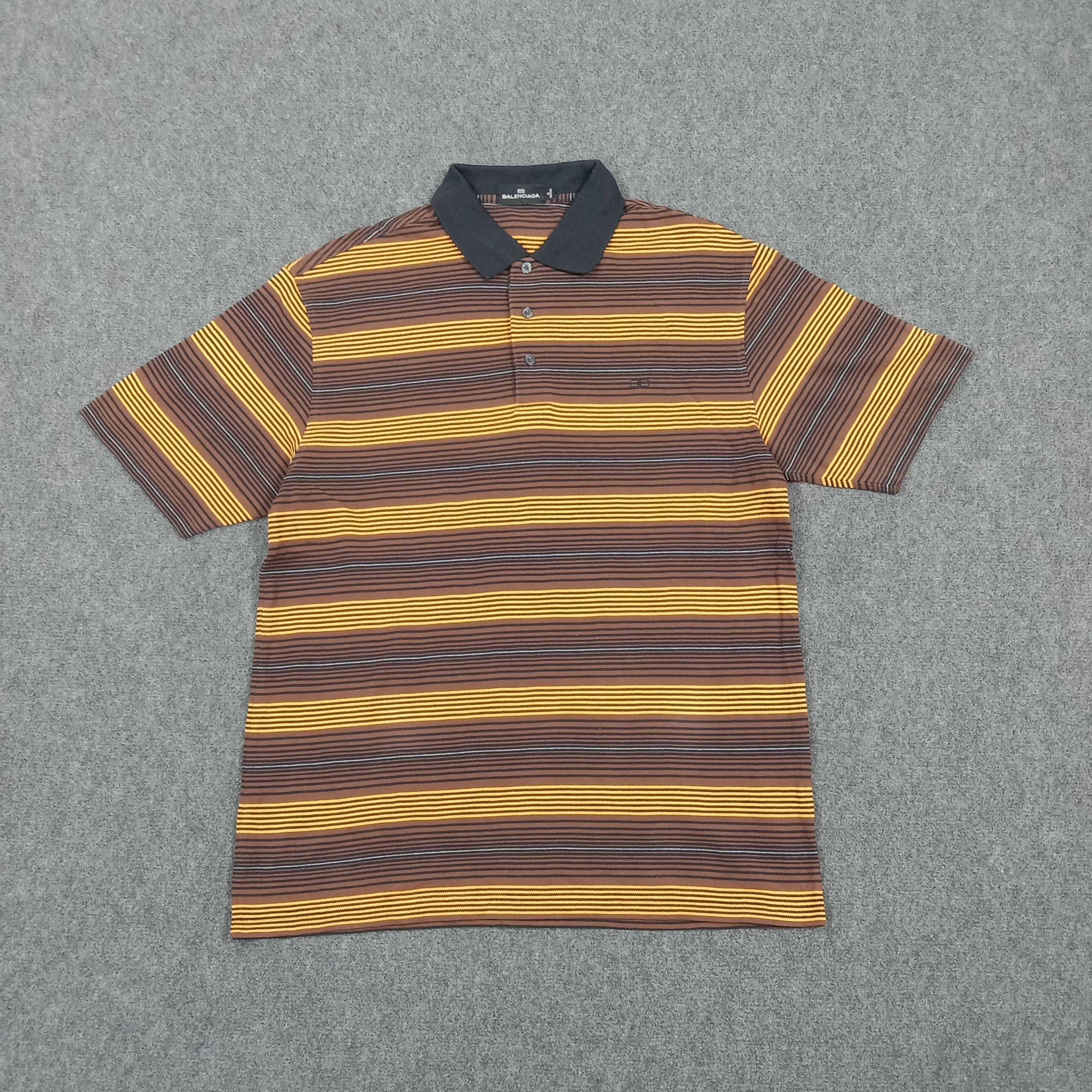 Balenciaga Balenciaga Designer Striped Polos C294N8 Size US L / EU 52-54 / 3 - 1 Thumbnail