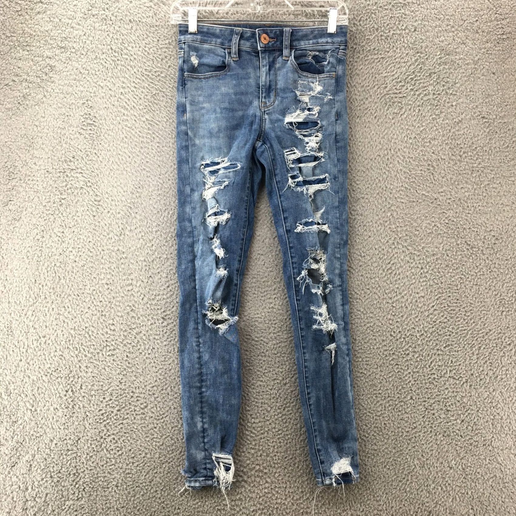 American Eagle Outfitters American Eagle Jeans Hi-Rise Jegging Womens Blue Denim Zip Fly Size 2 (27x28) Size 26" / US 2 / IT 38 - 2 Thumbnail