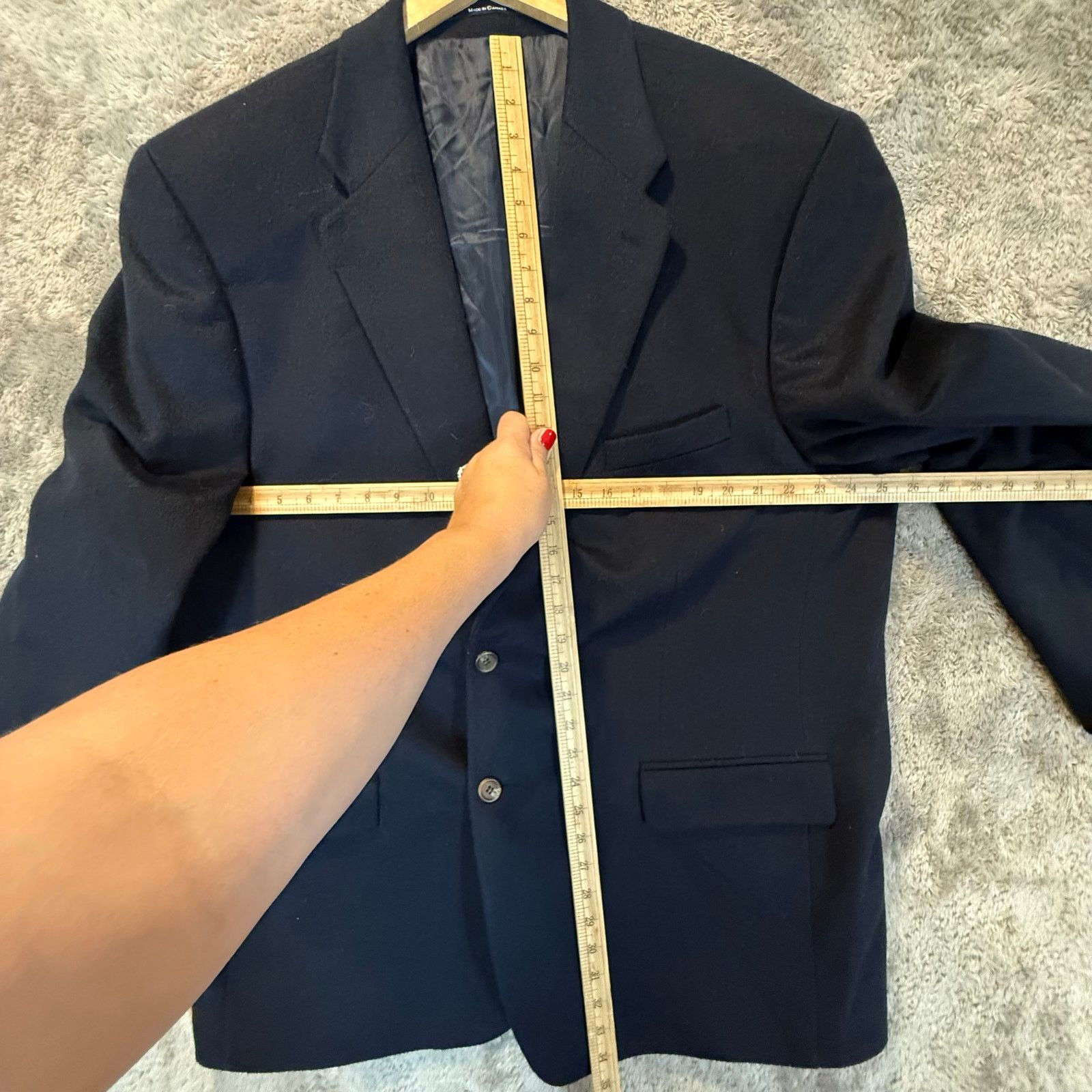Chaps Chaps Navy Blue Camel Wool Sport Coat Suit Blazer Jacket 50T Size 50L - 8 Thumbnail