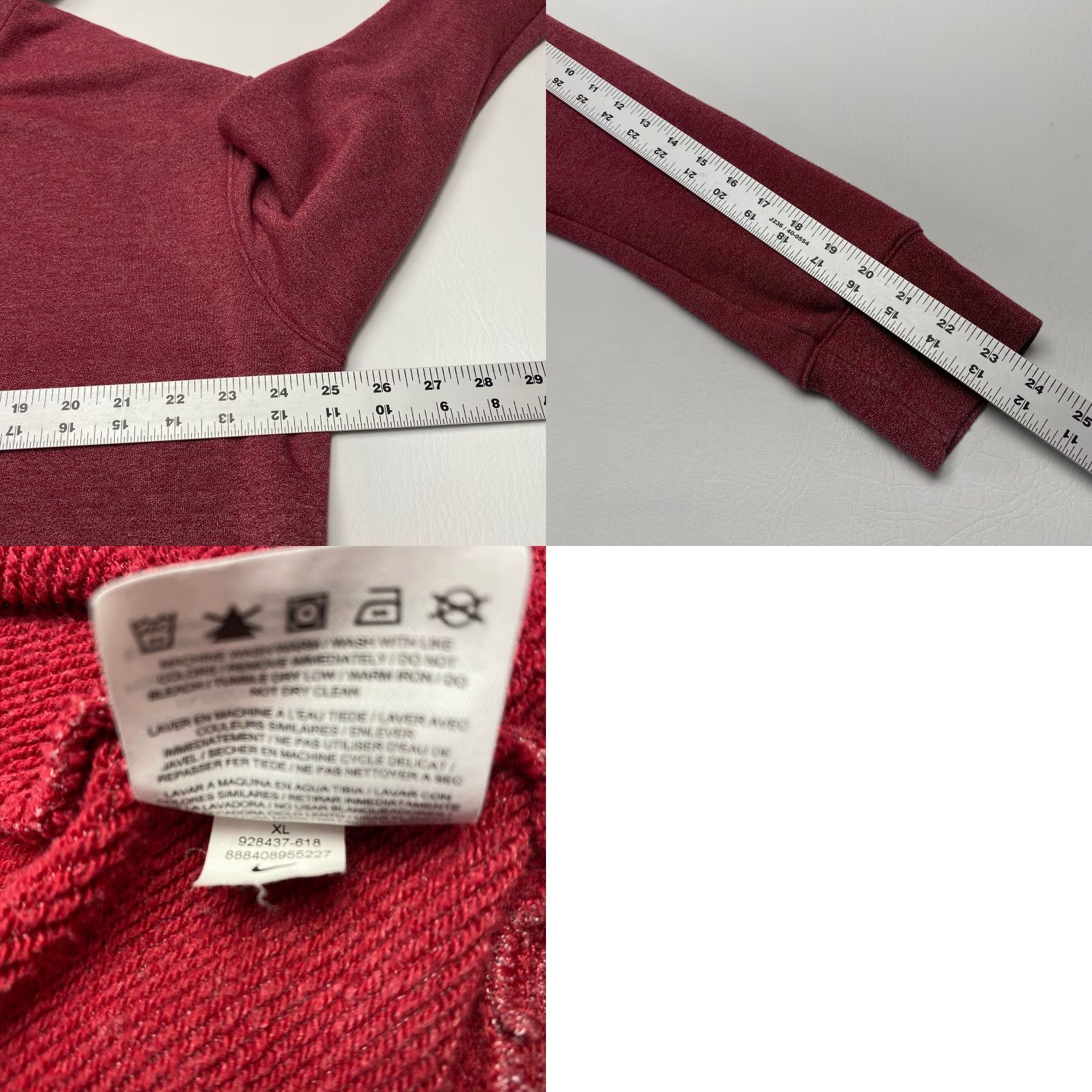 Nike VINTAGE Nike Center Swoosh Hoodie Mens XL Maroon Logo Embroidered Sweatshirt Spellout Size US XL / EU 56 / 4 - 8 Thumbnail