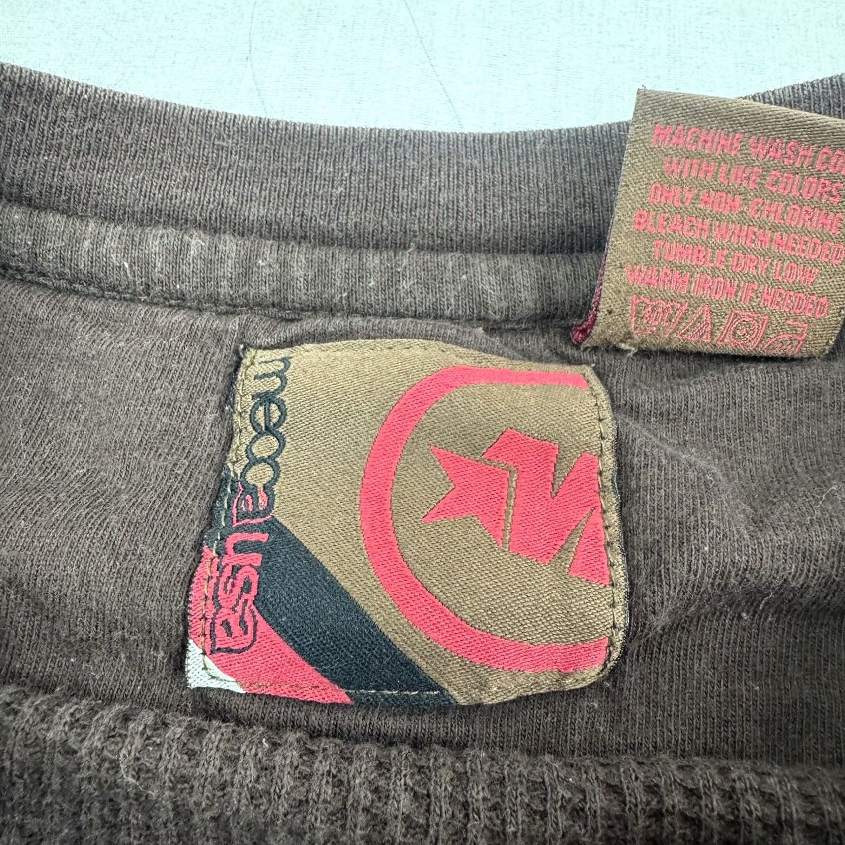 Vintage VINTAGE Mecca Long Sleeve Thermal Shirt 2XL Mens Brown Cotton Crew Neck Punk Hip Hop Grunge Y2K 90s Skater Size US XXL / EU 58 / 5 - 5 Thumbnail