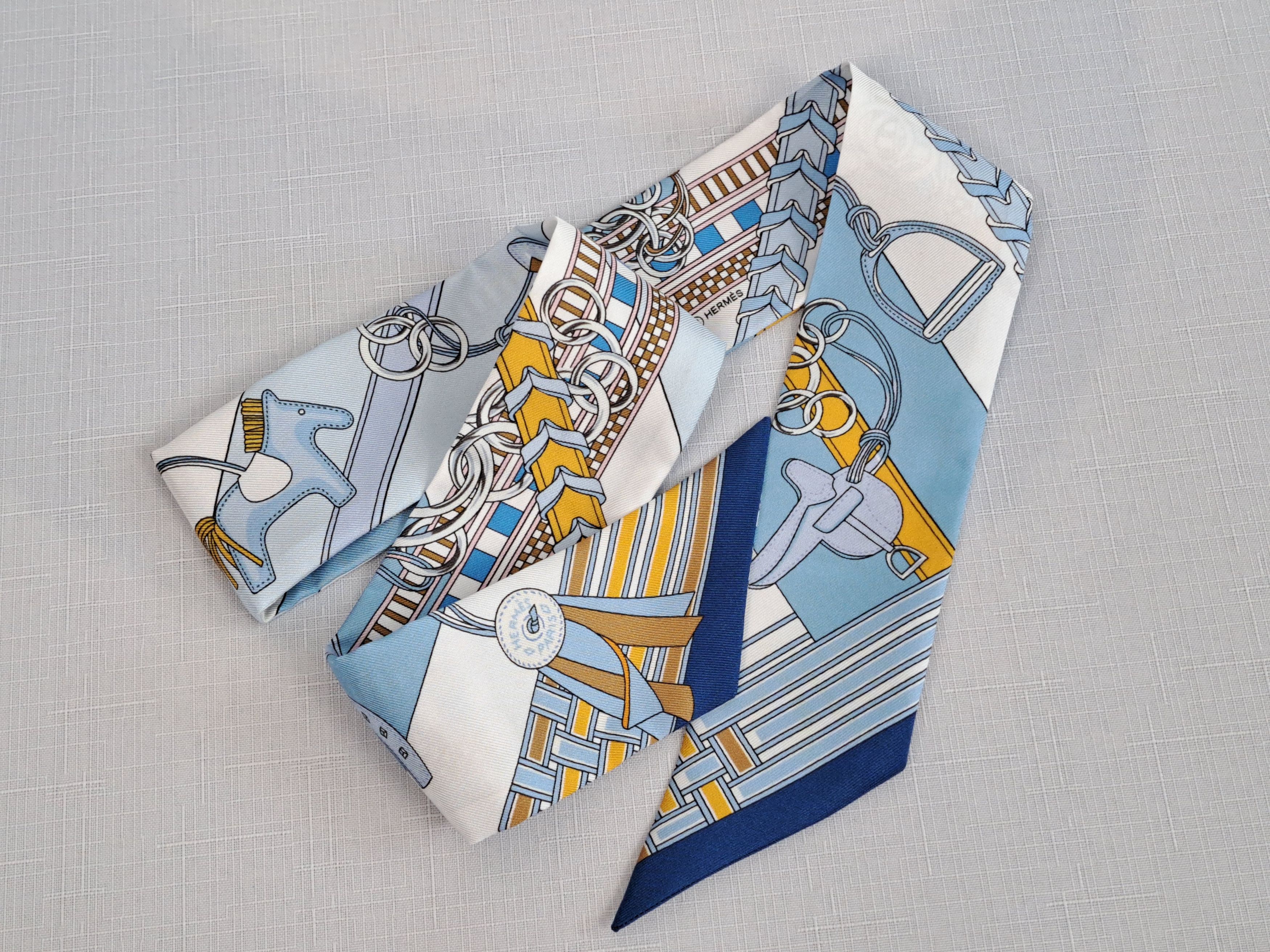 Hermes HERMES Paris silk twilly scarf. Size ONE SIZE - 7 Thumbnail