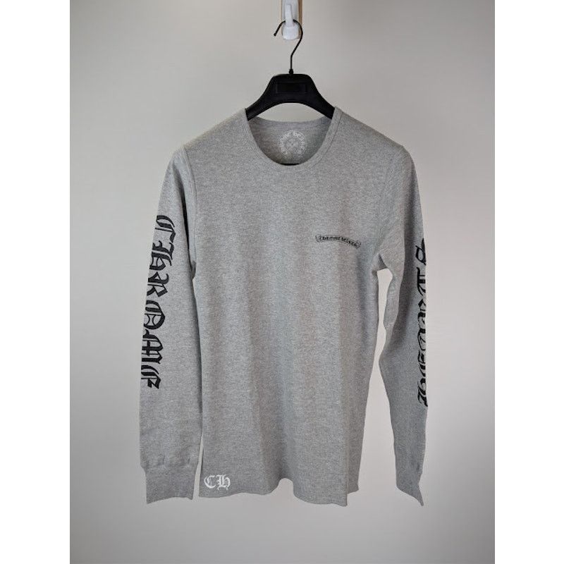 Chrome Hearts o1rshd1 Scroll Logo Long-Sleeve T-Shirt in Grey Size US L / EU 52-54 / 3 - 1 Thumbnail