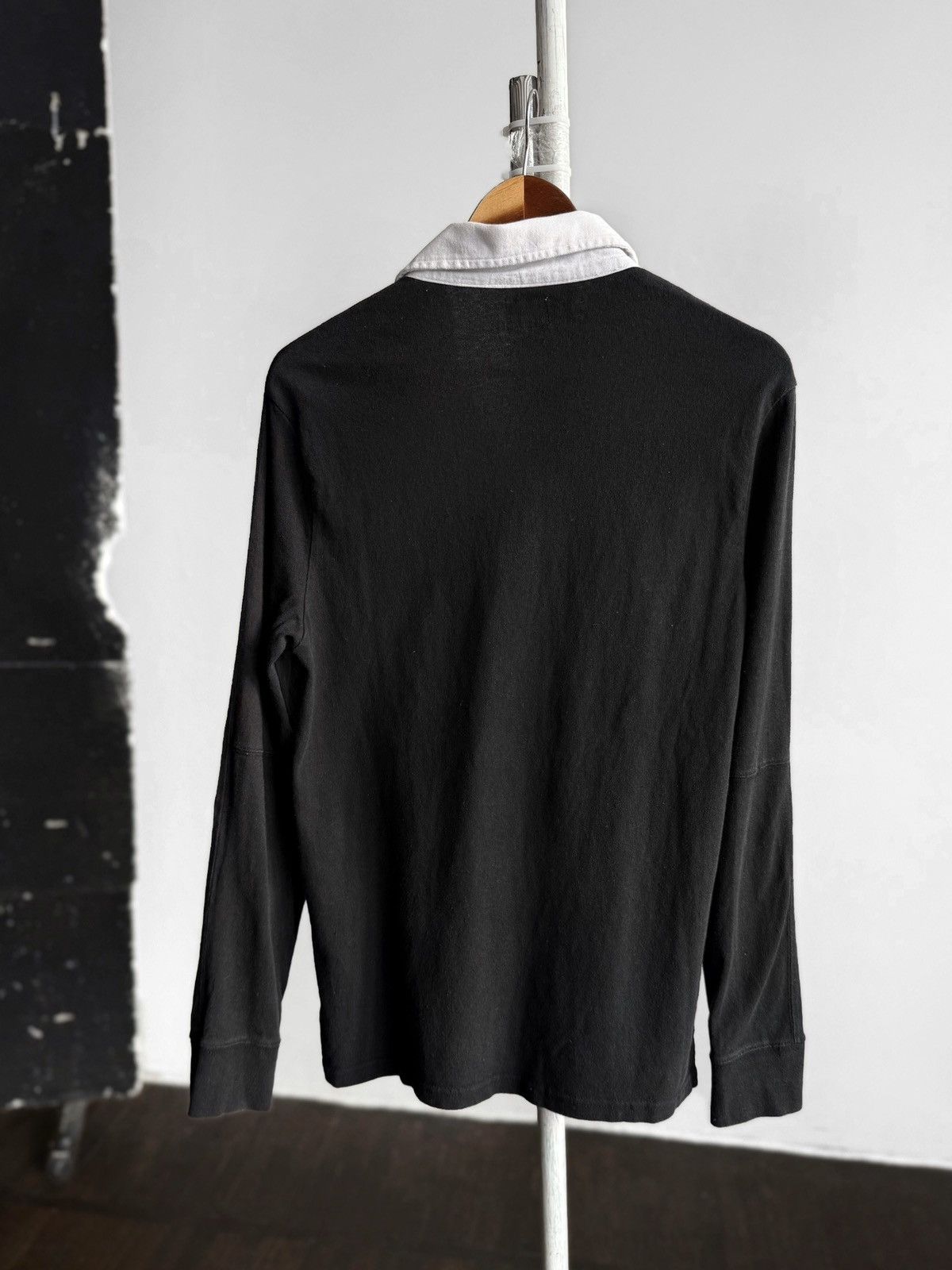 Levi's Levis Mens Black Long Sleeve Polo Shirt White Collar Casual Size US S / EU 44-46 / 1 - 2 Thumbnail