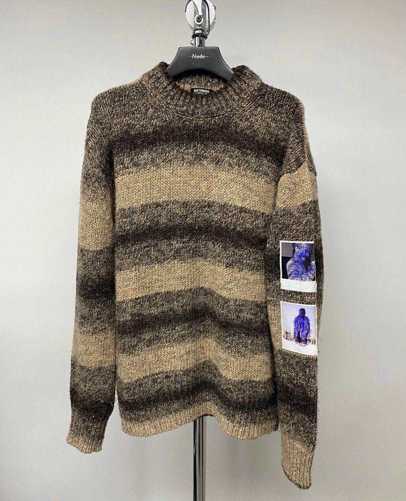 Raf Simons Raf Simons 20AW Black And Brown Striped Sweater | Grailed