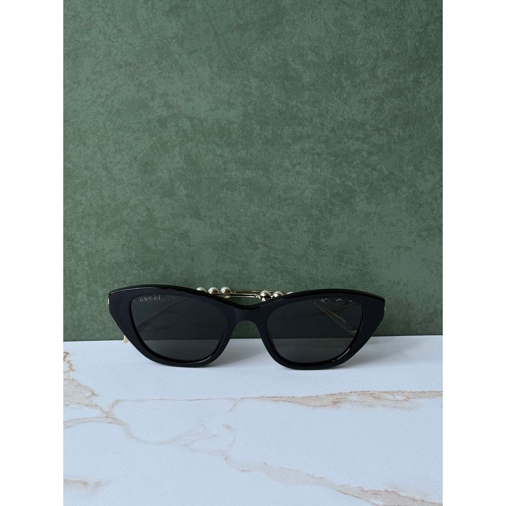 Gucci NEW Gucci GG1968S Black CryPearltal Cat Eye Sunglasses $665 Size ONE SIZE - 8 Thumbnail