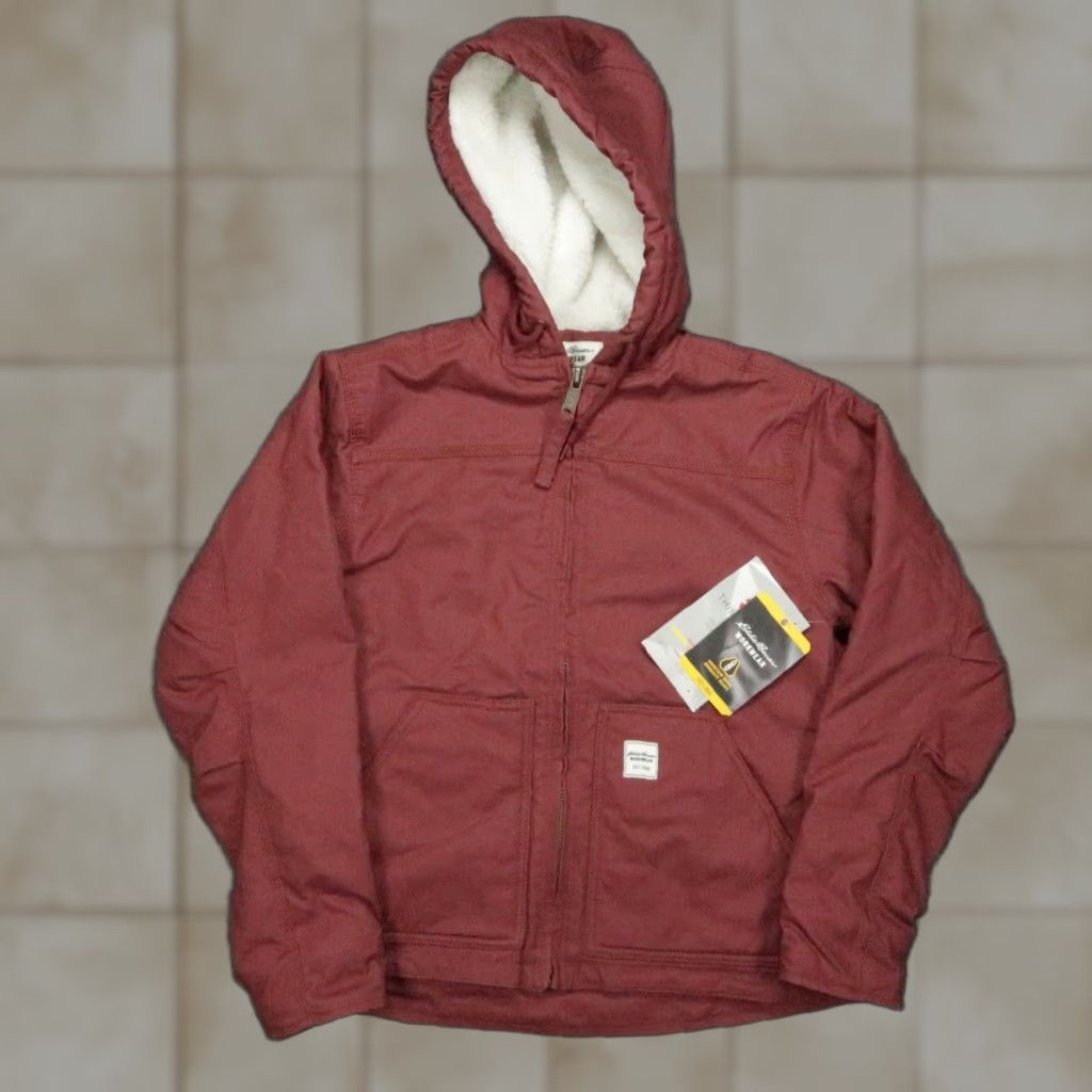 Eddie Bauer Eddie Bauer Jacket Womens Small Red Canvas Sherpa Lined Workwear NWT Size S / US 4 / IT 40 - 1 Thumbnail