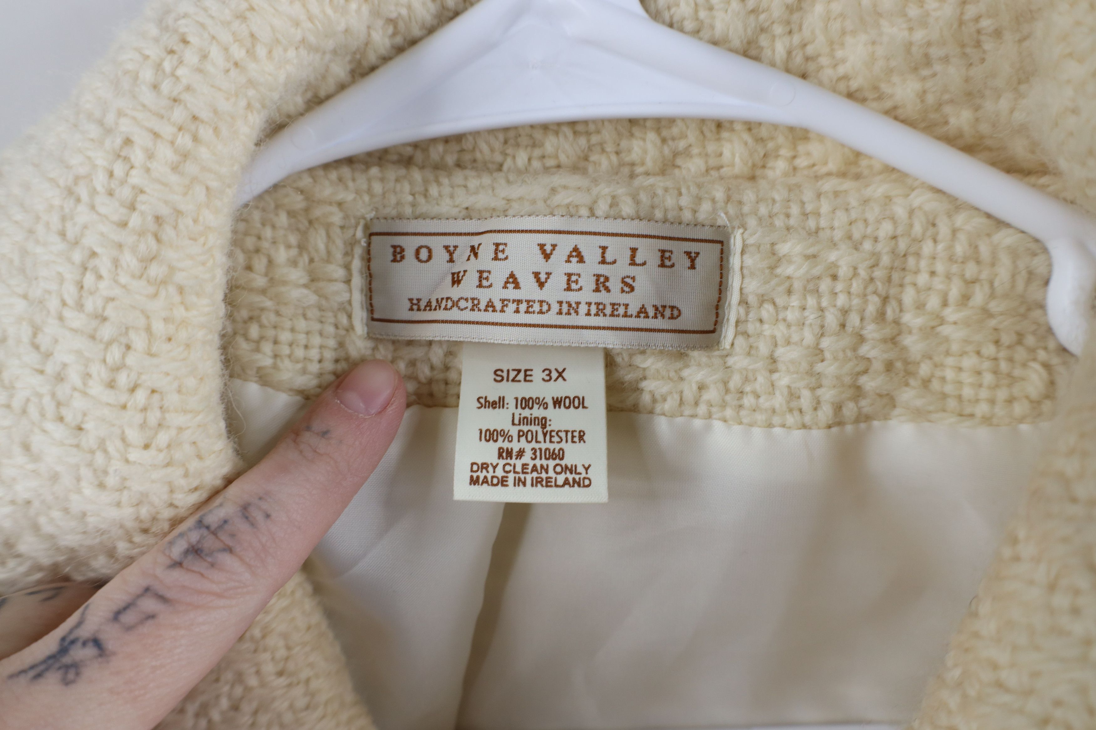 Vintage Vintage Streetwear Wool Fisherman Cable Knit Jacket Cream Size 3XL / US 20-22 - 8 Thumbnail