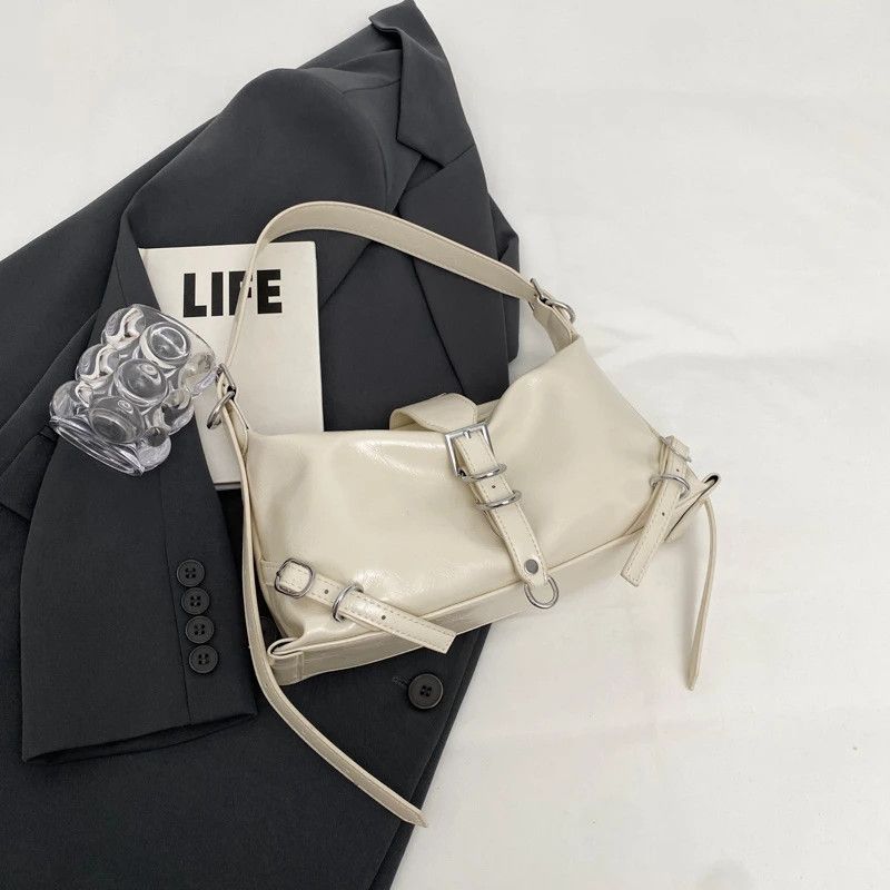 Leather White Leather Shoulder Bag Size ONE SIZE - 2 Thumbnail