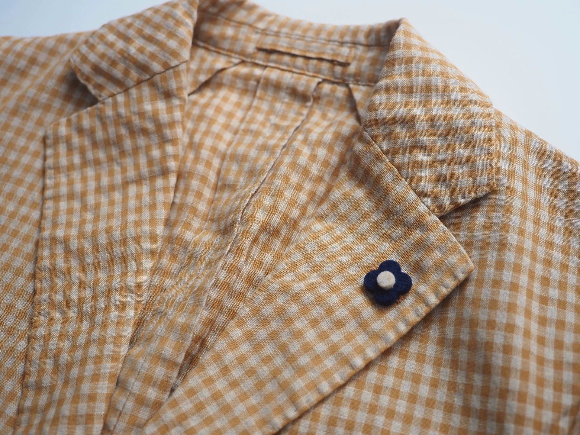 Lardini LARDINI Yellow Plaid Wool/Linen Blazer Size 44R - 6 Thumbnail