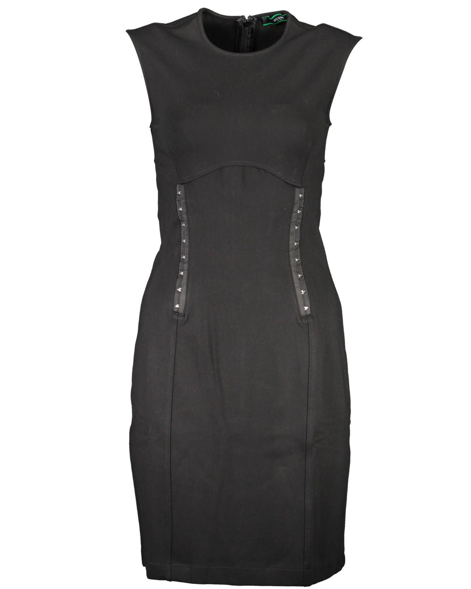 image of Guess Viscose Sleeveless Dress With Back Zip in Black, Women's (Size XL)