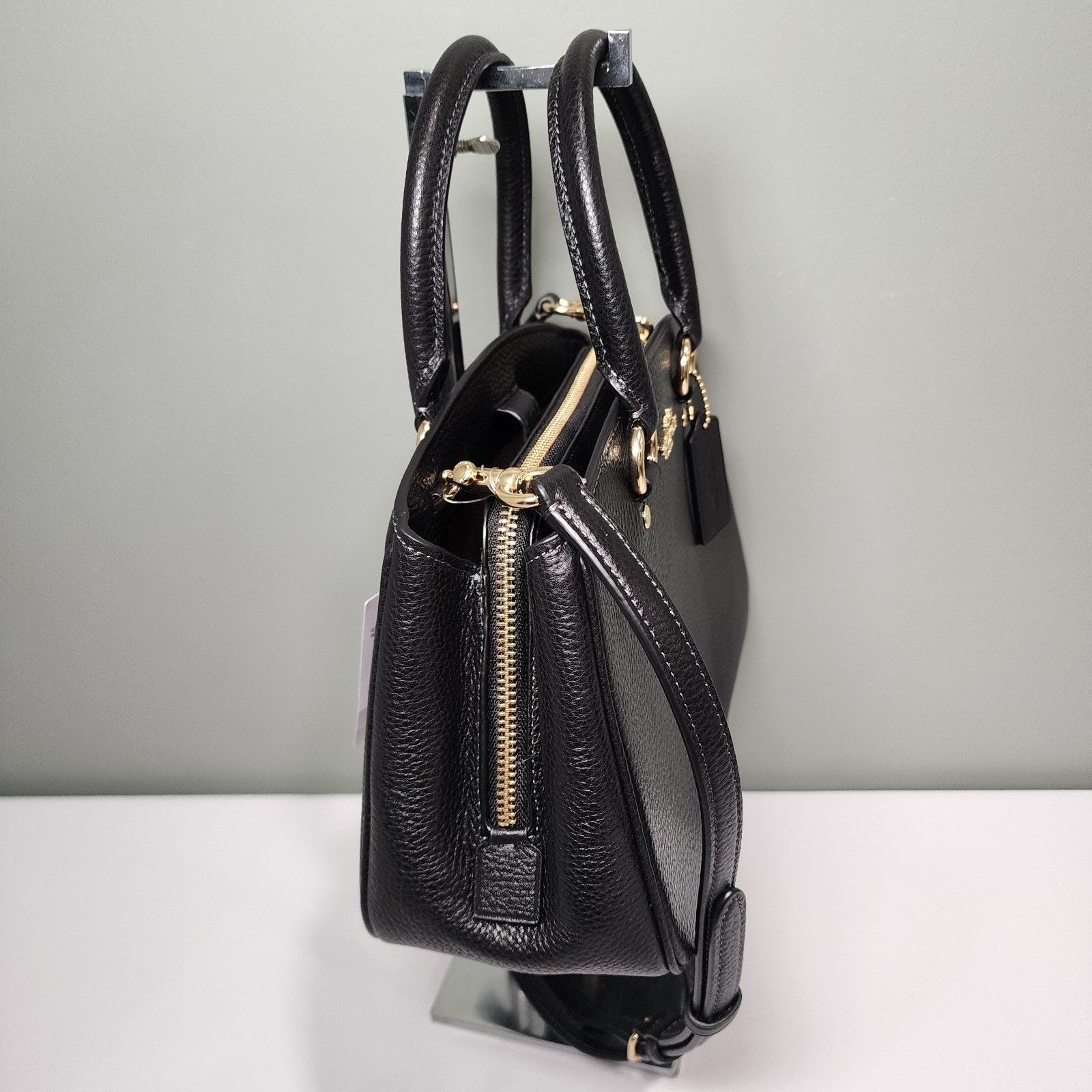 Coach Coach CAL54 Savannah Small Carryall Bag Leather Gold/Black Size ONE SIZE - 4 Thumbnail