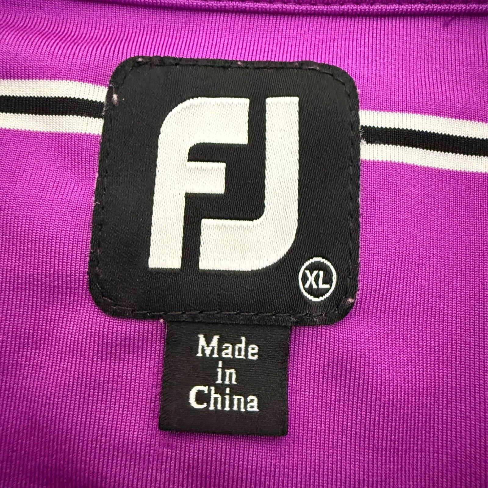 Footjoy FootJoy FJ Mens Golf Polo Shirt XL Purple Stripe Stretch Size US XL / EU 56 / 4 - 2 Thumbnail