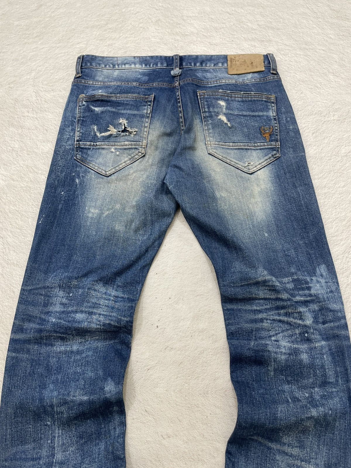 Japanese Brand 2000s Buckaroo Heavy Distressed Denim Ripped Jeans Wash LGB Size US 35 - 9 Thumbnail