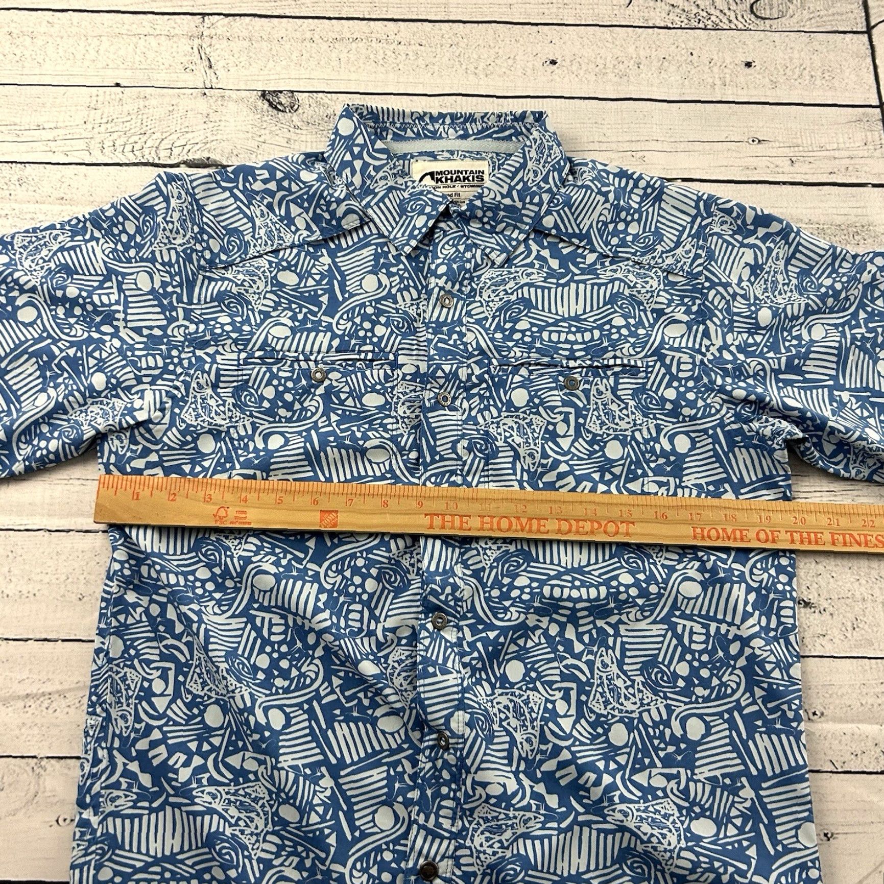 Mountain Khakis Mountain Khakis Shirt Men's Small Relaxed Short Sleeve Button-Up Hawaiian Blue Snap Button Up Shirt Mt Khakis Hawaii Size US S / EU 44-46 / 1 - 4 Thumbnail