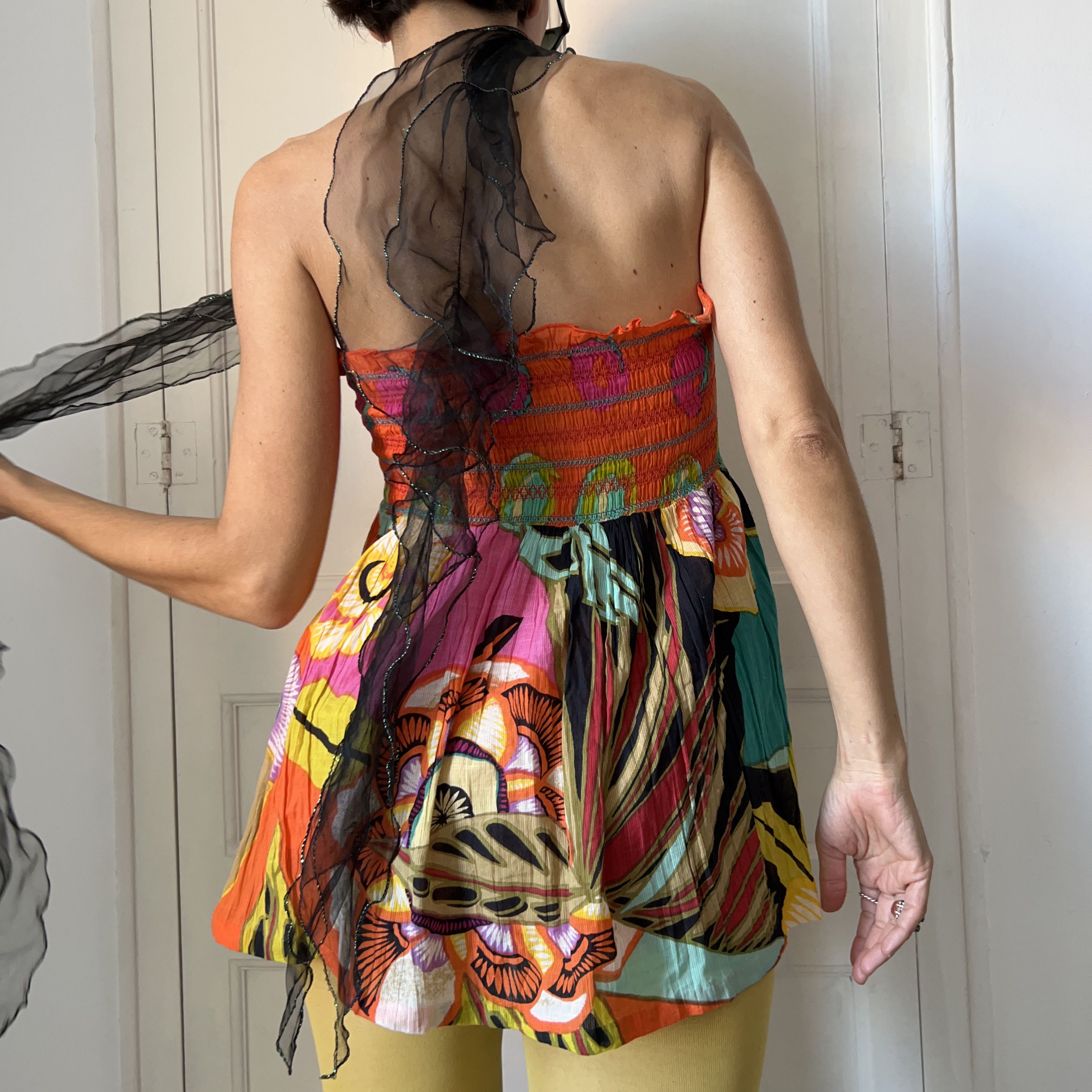 Vintage Vintage Rene Derhy Y2K Floral Strapless Top Size M / US 6-8 / IT 42-44 - 2 Thumbnail