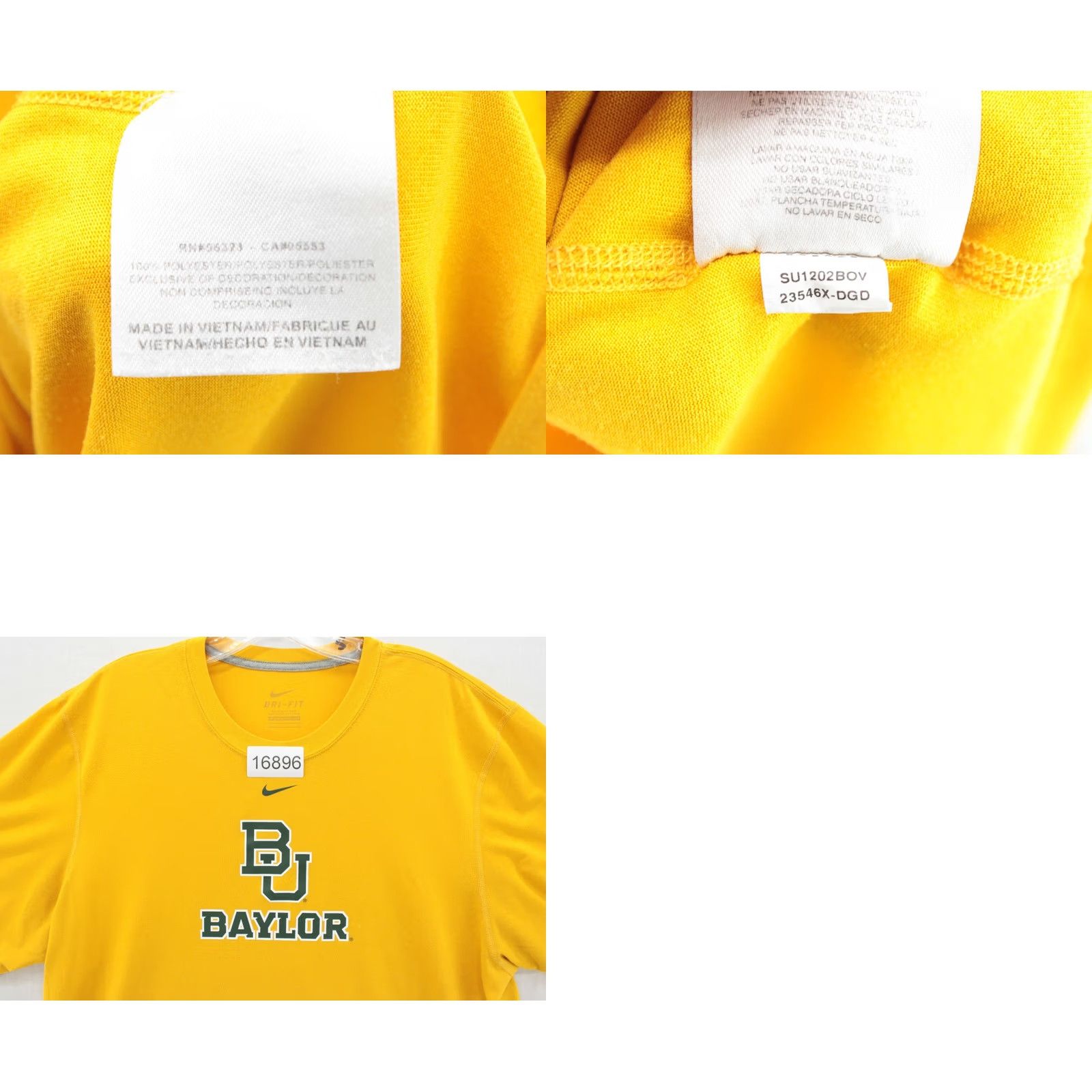 Nike Nike Baylor University BU Football Tee Shirt Mens L Yellow Logo Athleisure Size US L / EU 52-54 / 3 - 8 Thumbnail