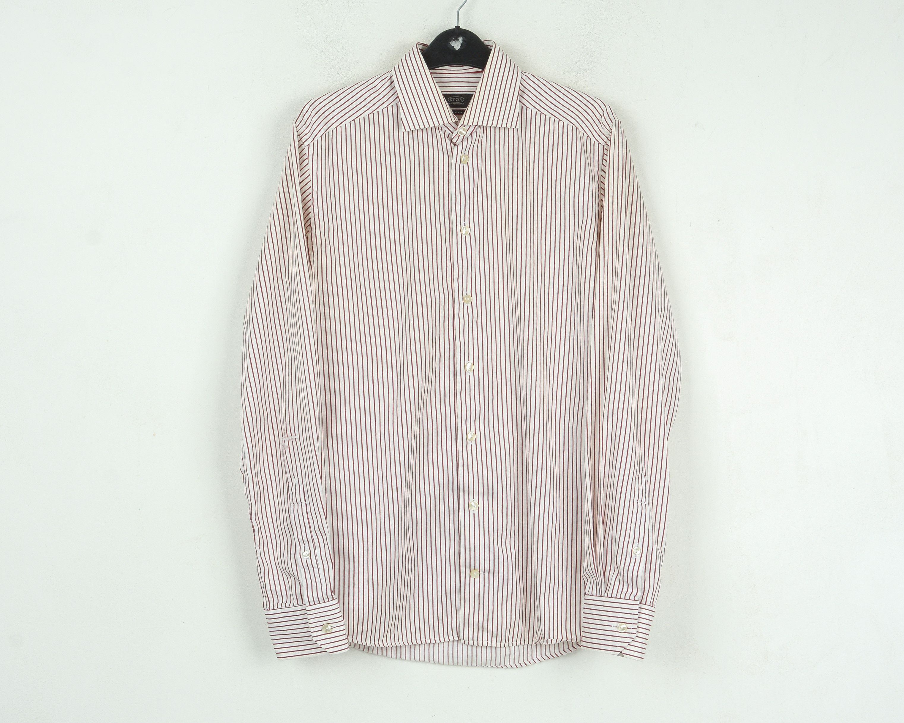 Eton ETON Single Cuff Shirt Slim Fit 15" Size 38 Striped Formal Size 38R - 1 Thumbnail