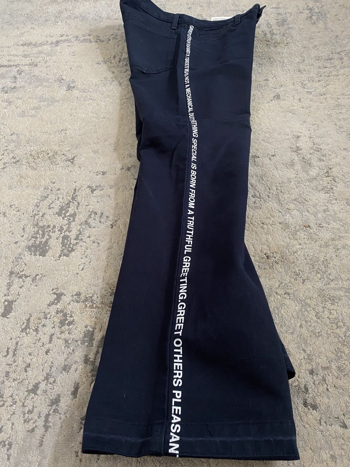 Junya Watanabe SS02 Poem Bootcut Pant "Greet Others Pleasantly" Size US 32 / EU 48 - 4 Thumbnail